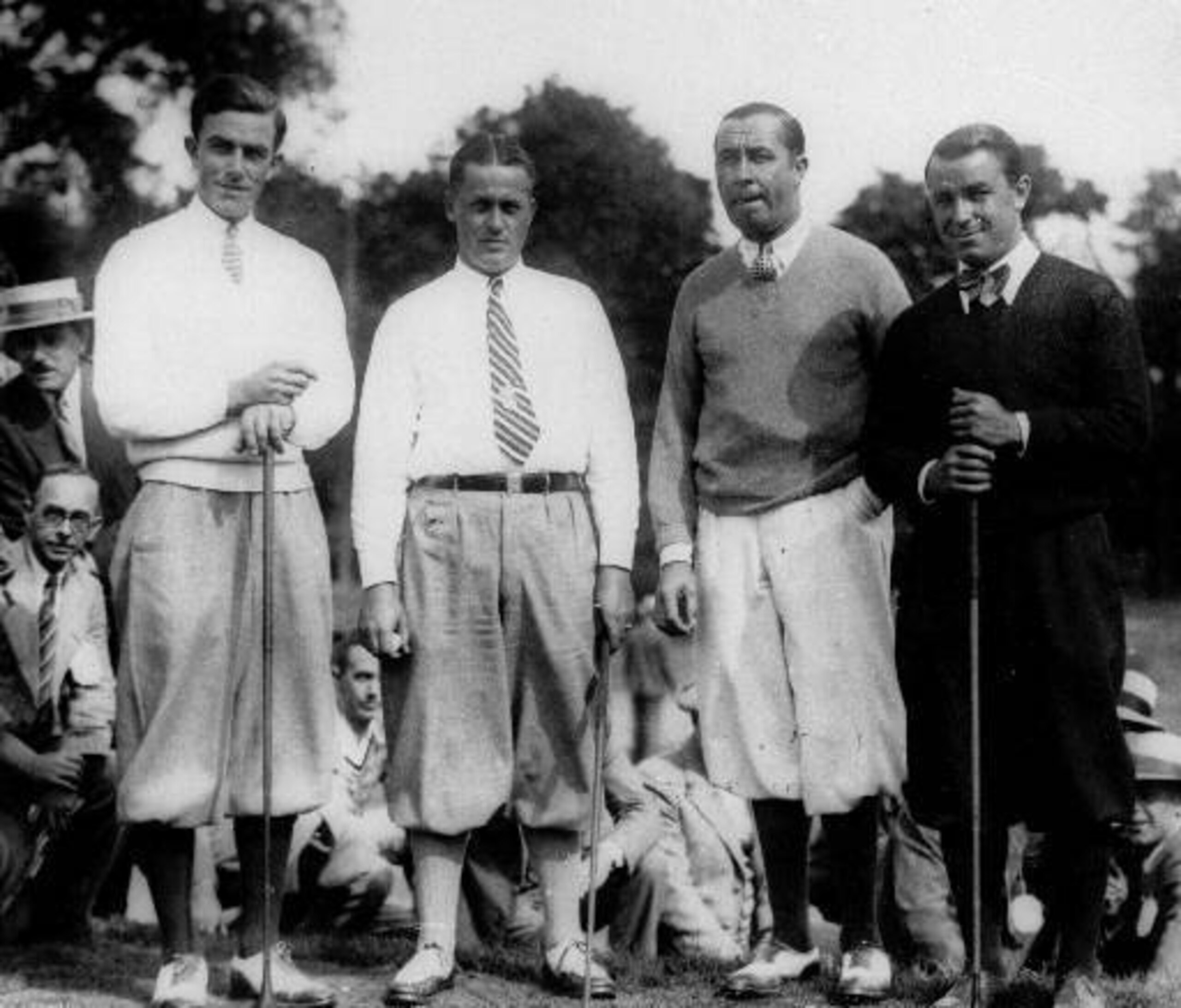 Bobby Jones and Walter Hagen, center, were two of golf's greats in the early 1900s.