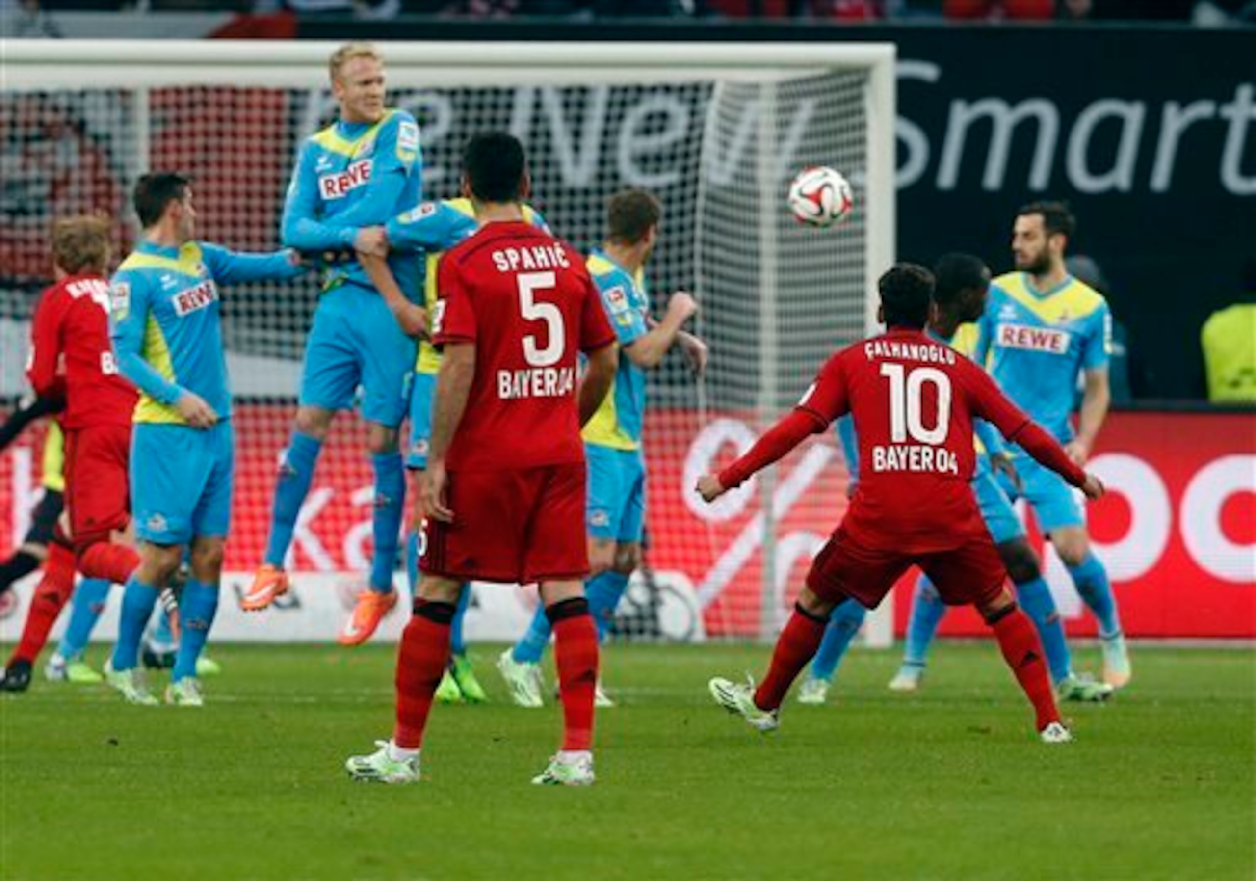 Calhanoglu scored from a free-kick in last weekend's derby win against Koln.
