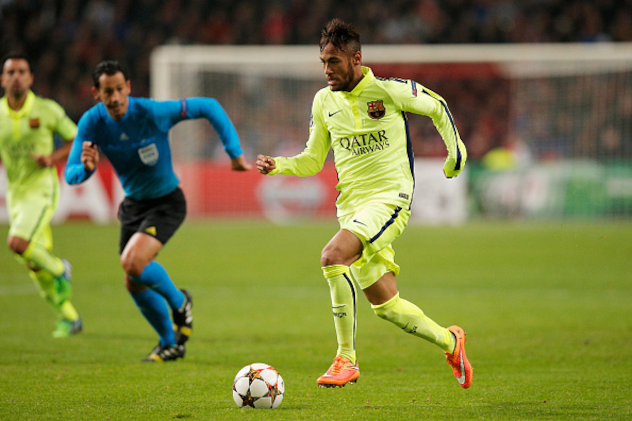 Neymar's spectacular form has carried over into the Champions League.