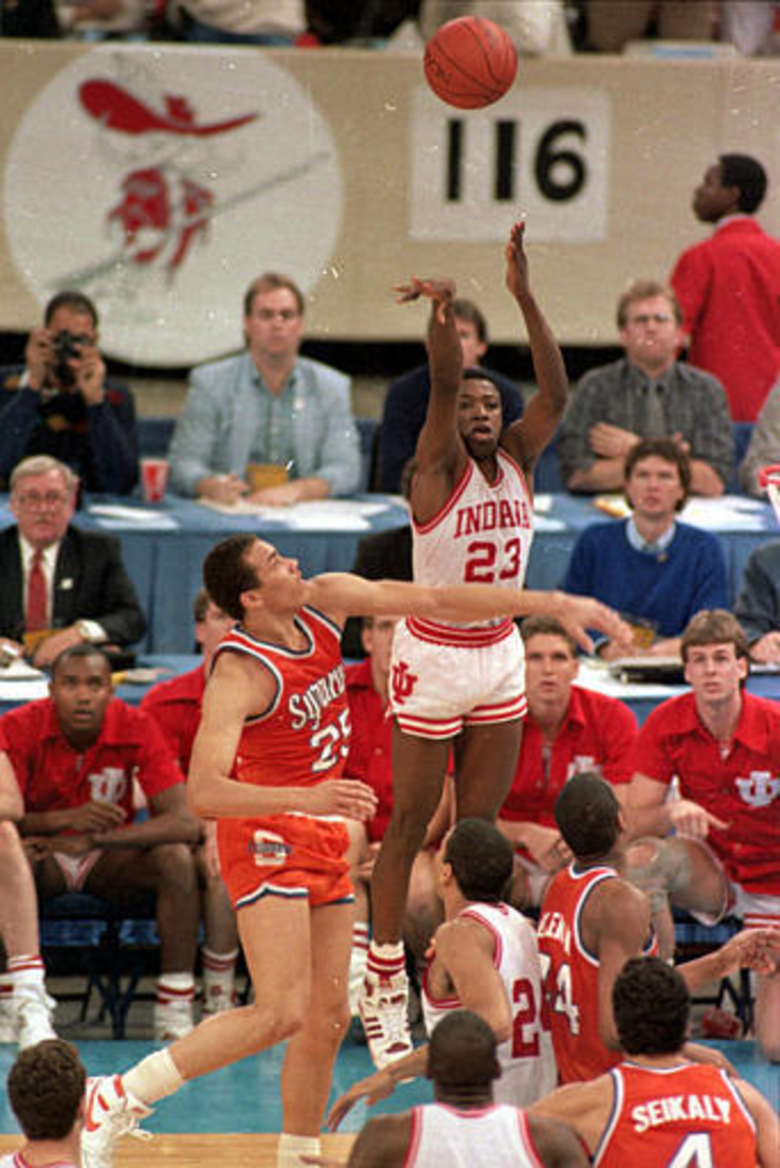 Keith Smart takes the game-winning shot in the 1987 NCAA title game. Keith Smart takes the game-winning shot in the 1987 NCAA title game.