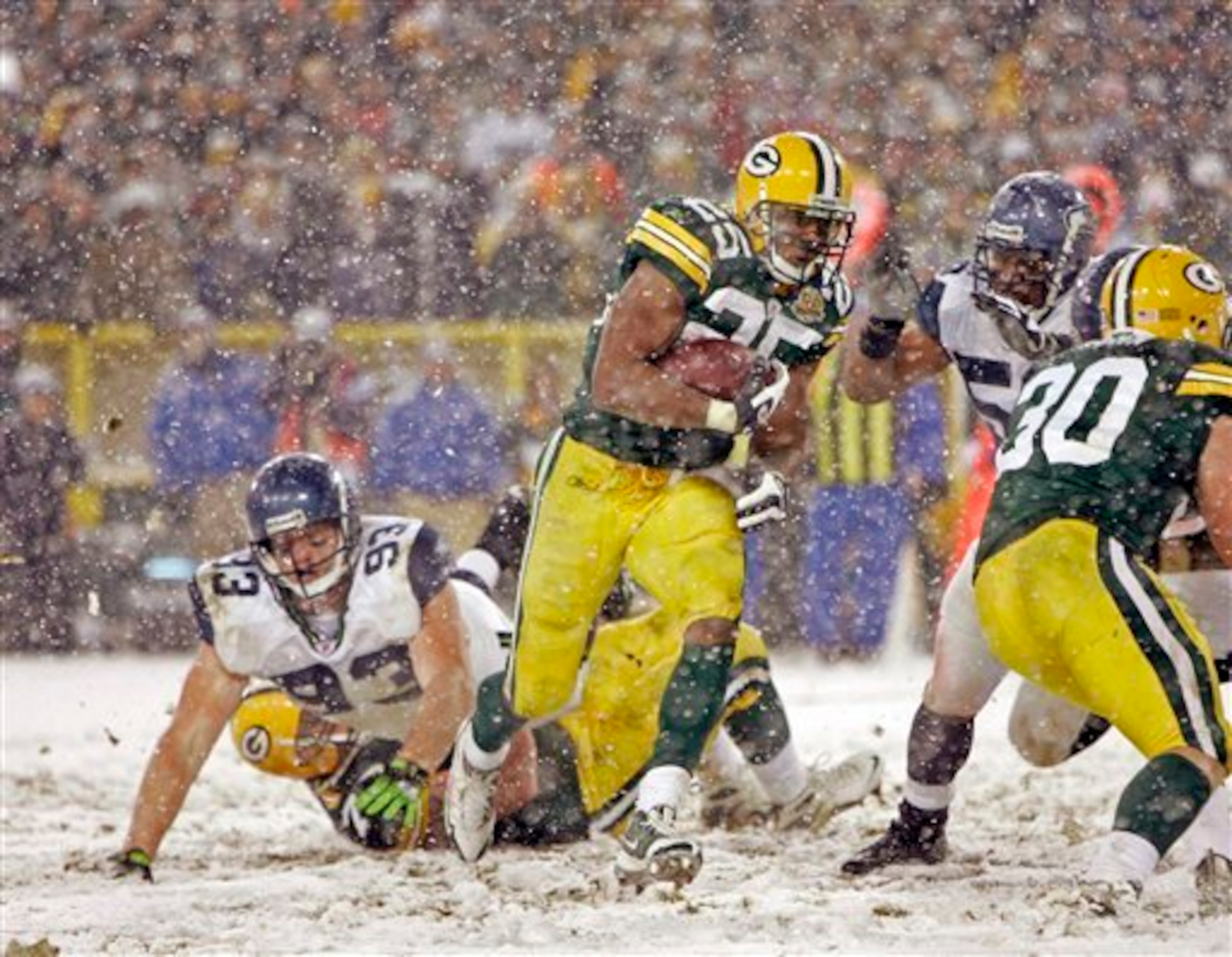 Ryan Grant ran for 201 yards against the Seahawks.