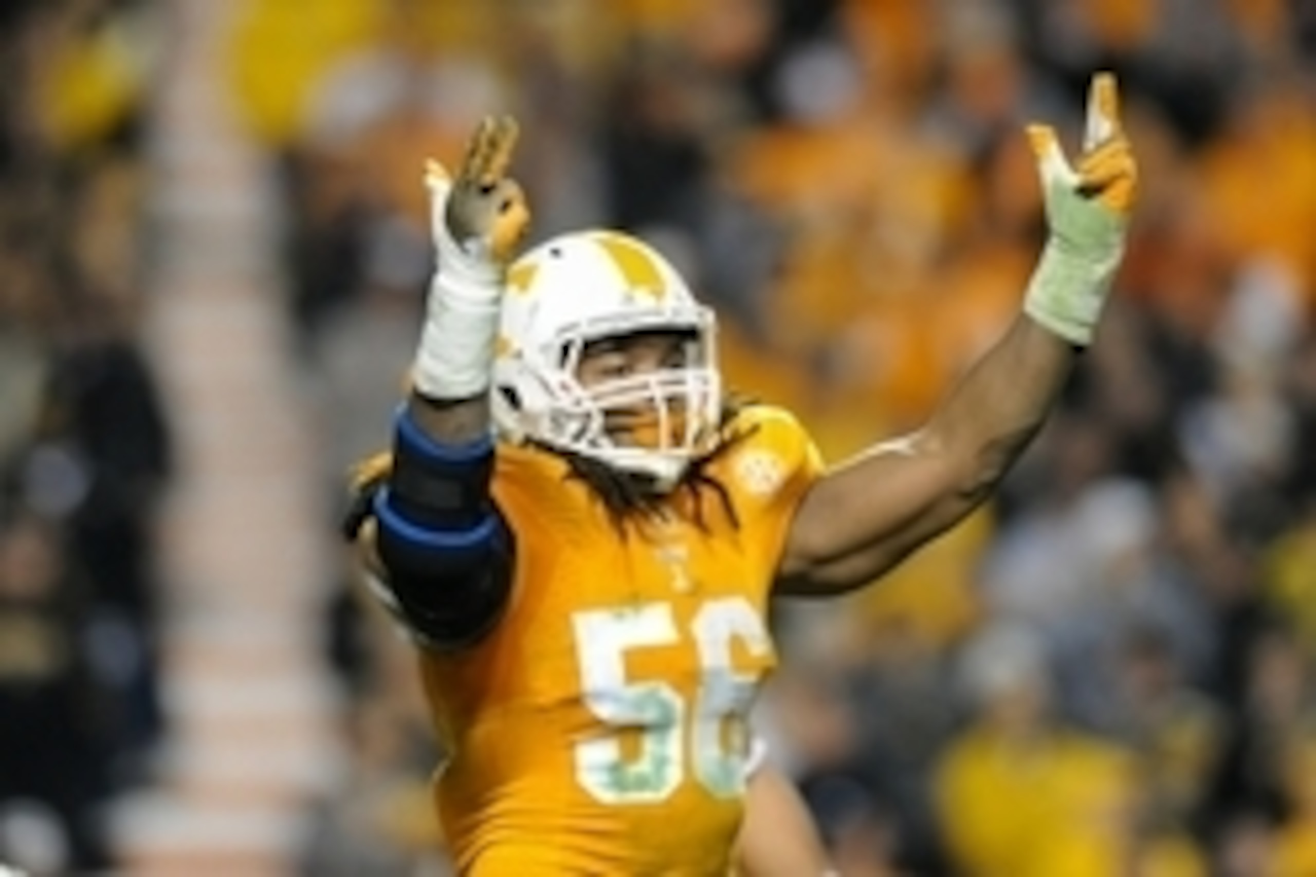 Stud defender Curt Maggitt.