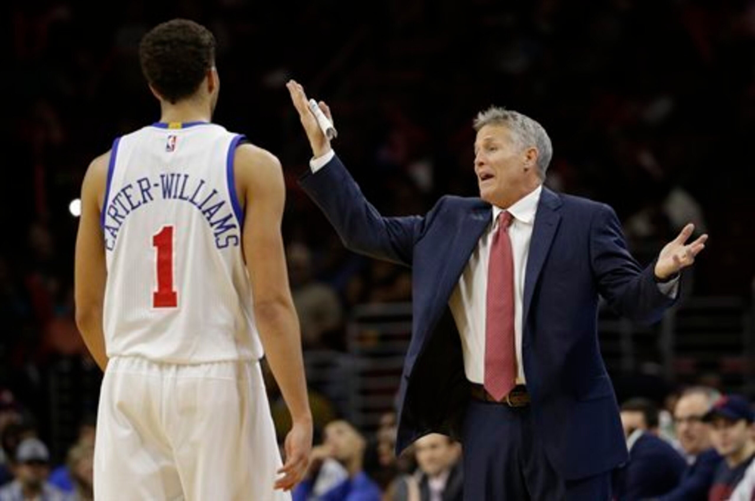 Michael Carter-Williams and Brett Brown