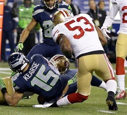 NaVorro Bowman's knee was destroyed on this play in the NFC title game last year. NaVorro Bowman's knee was destroyed on this play in the NFC title game last year.