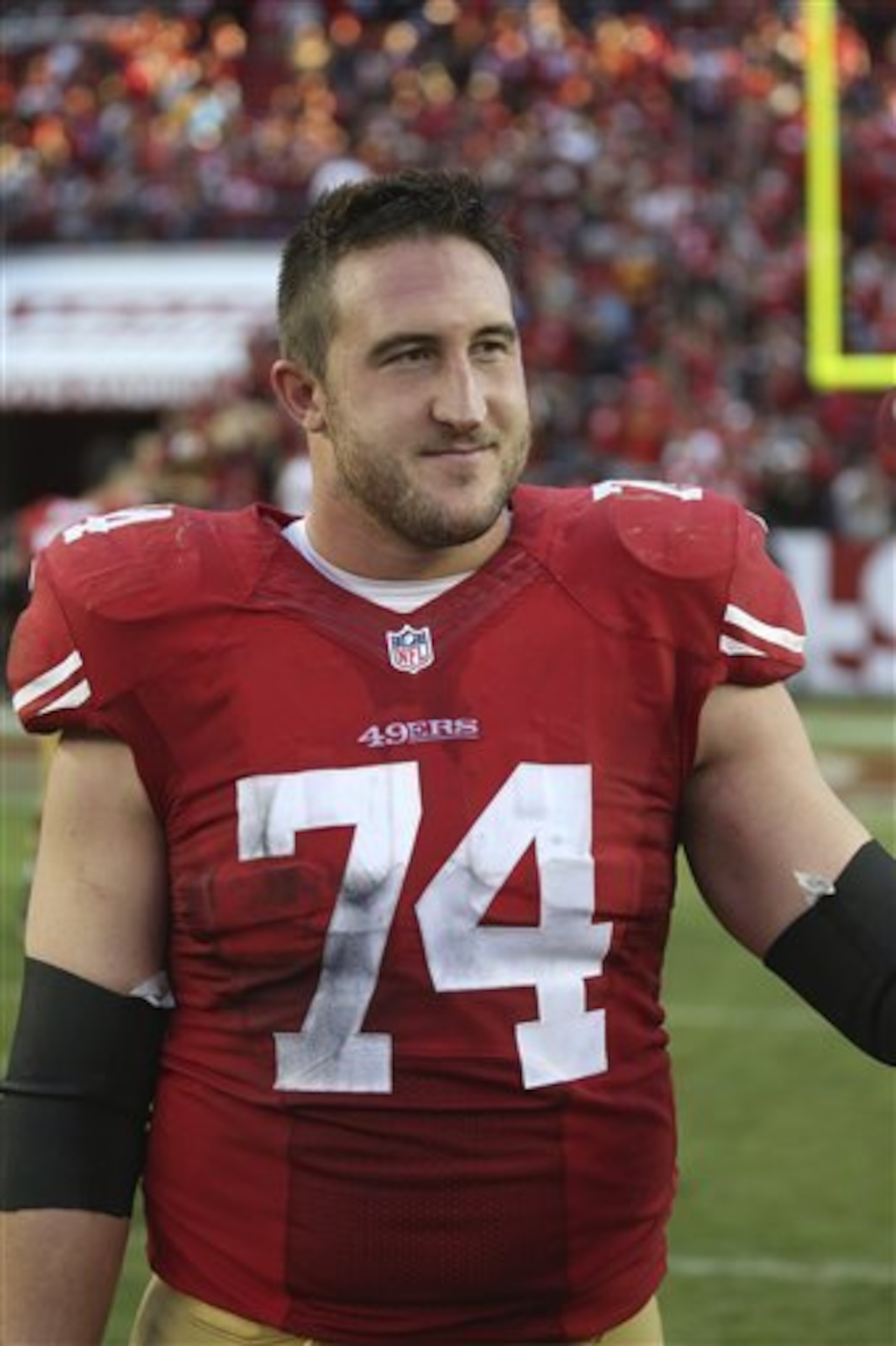 Left tackle Joe Staley has been the steadiest lineman, but even he has faltered at times.
