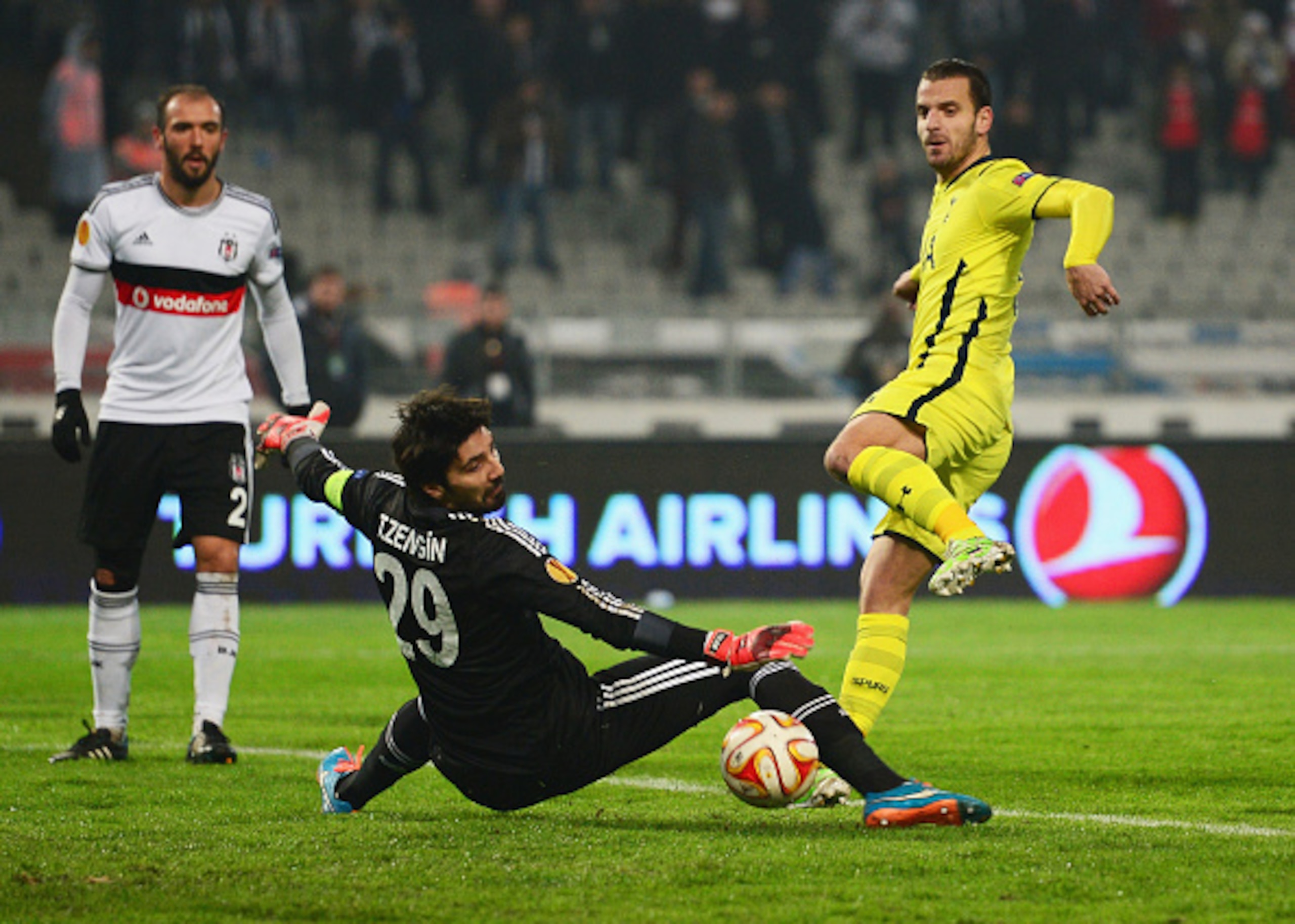 The familiar sight of a Roberto Soldado shot being saved.