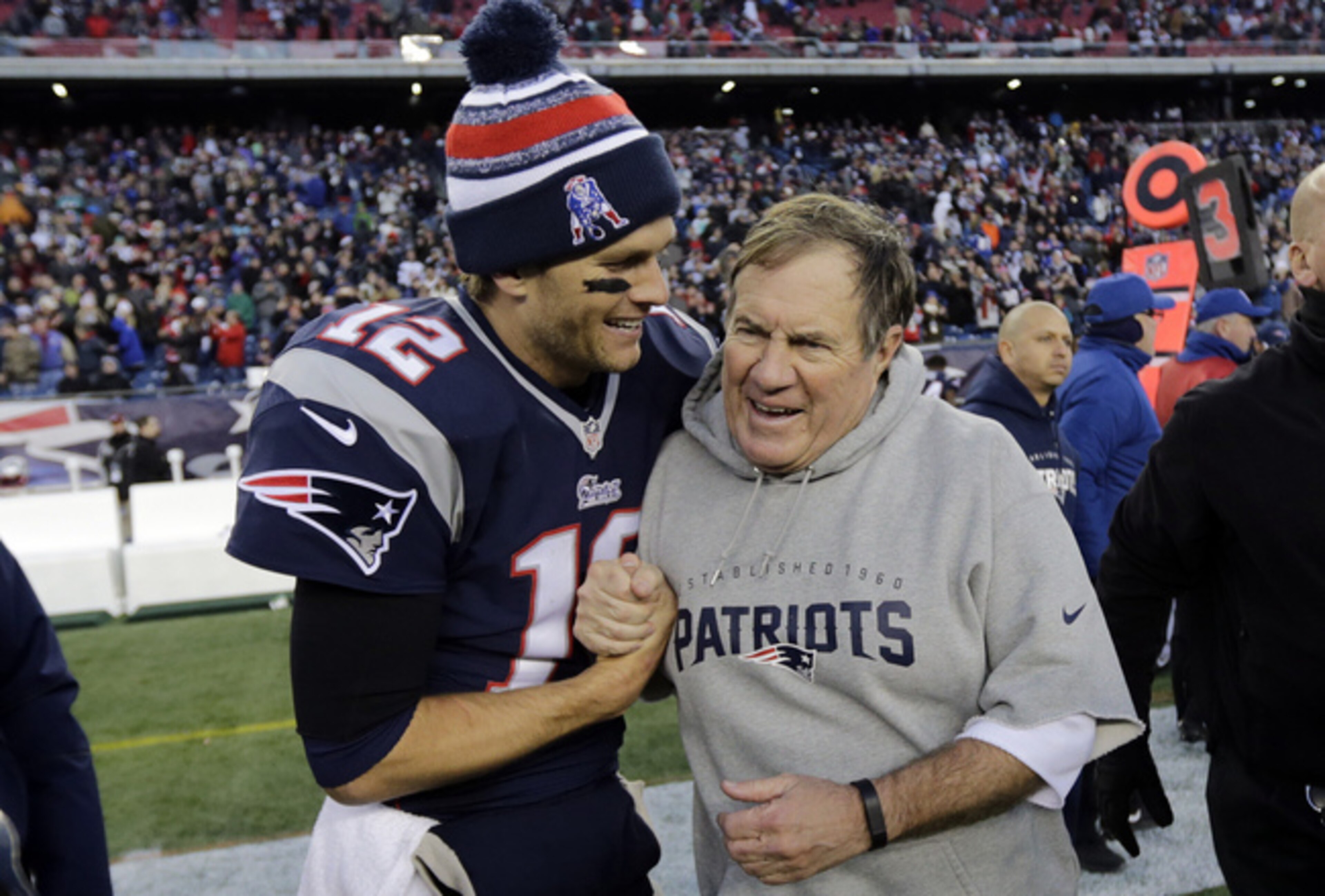 Patriots QB Tom Brady and HC Bill Belichick