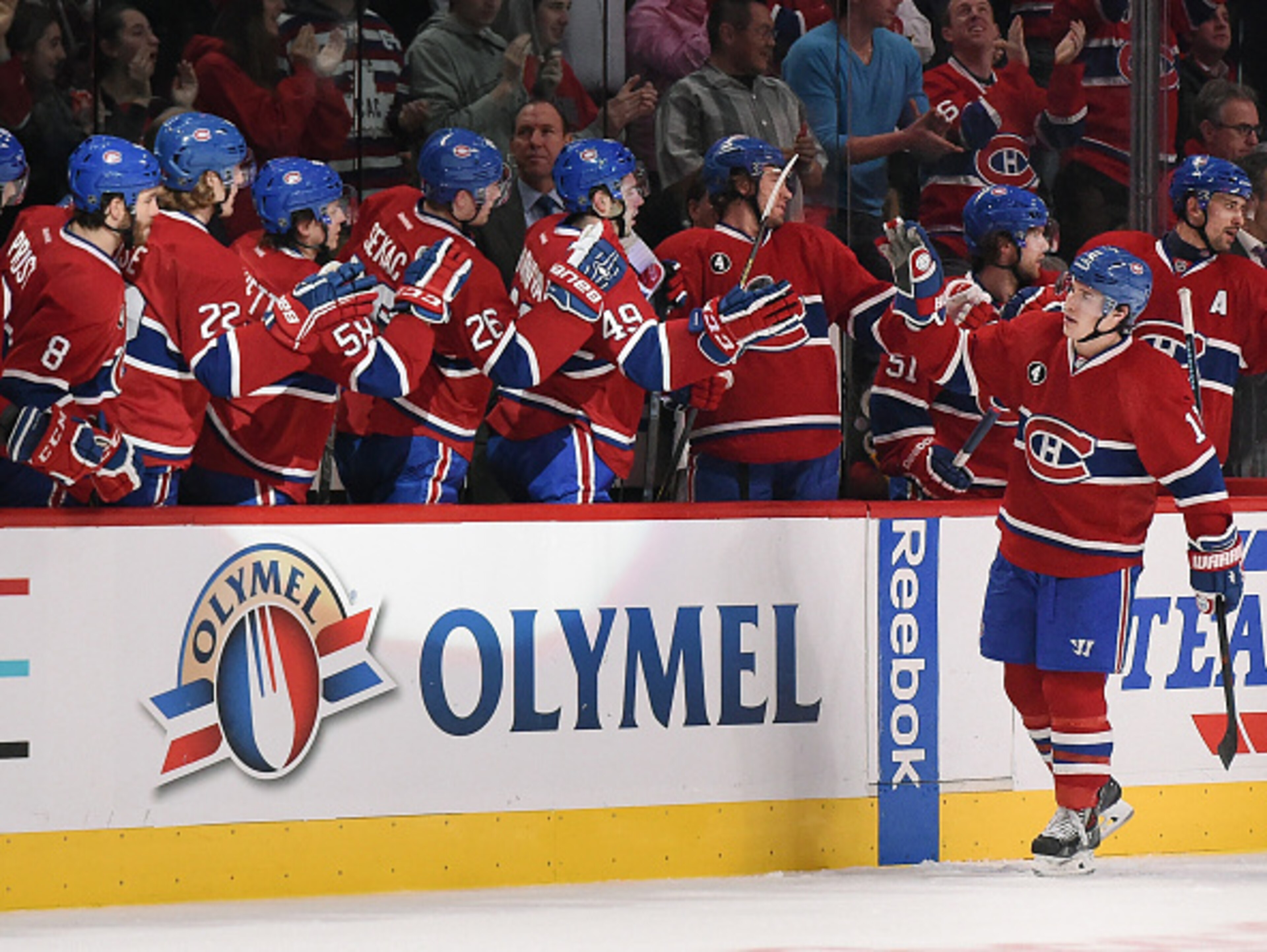 Brendan Gallagher celebrates a goal.