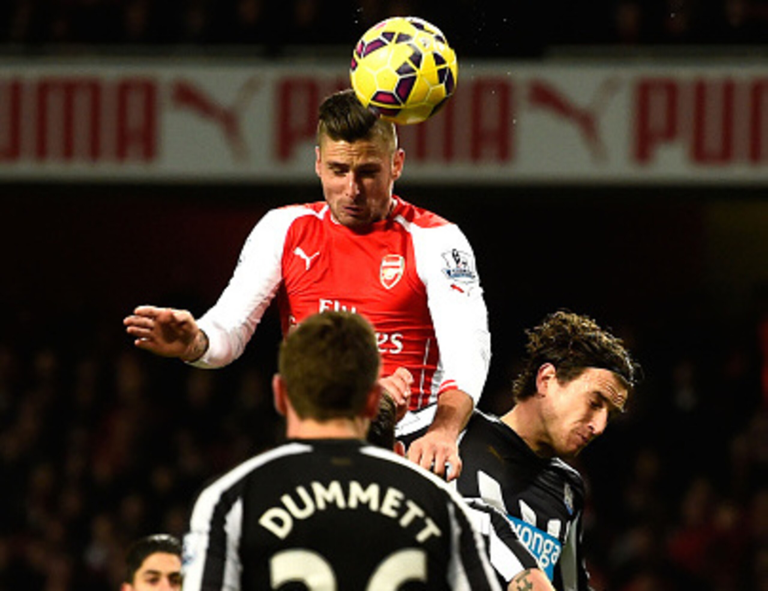 Arsenal striker Olivier Giroud twice had the freedom of the Newcastle box on Saturday.