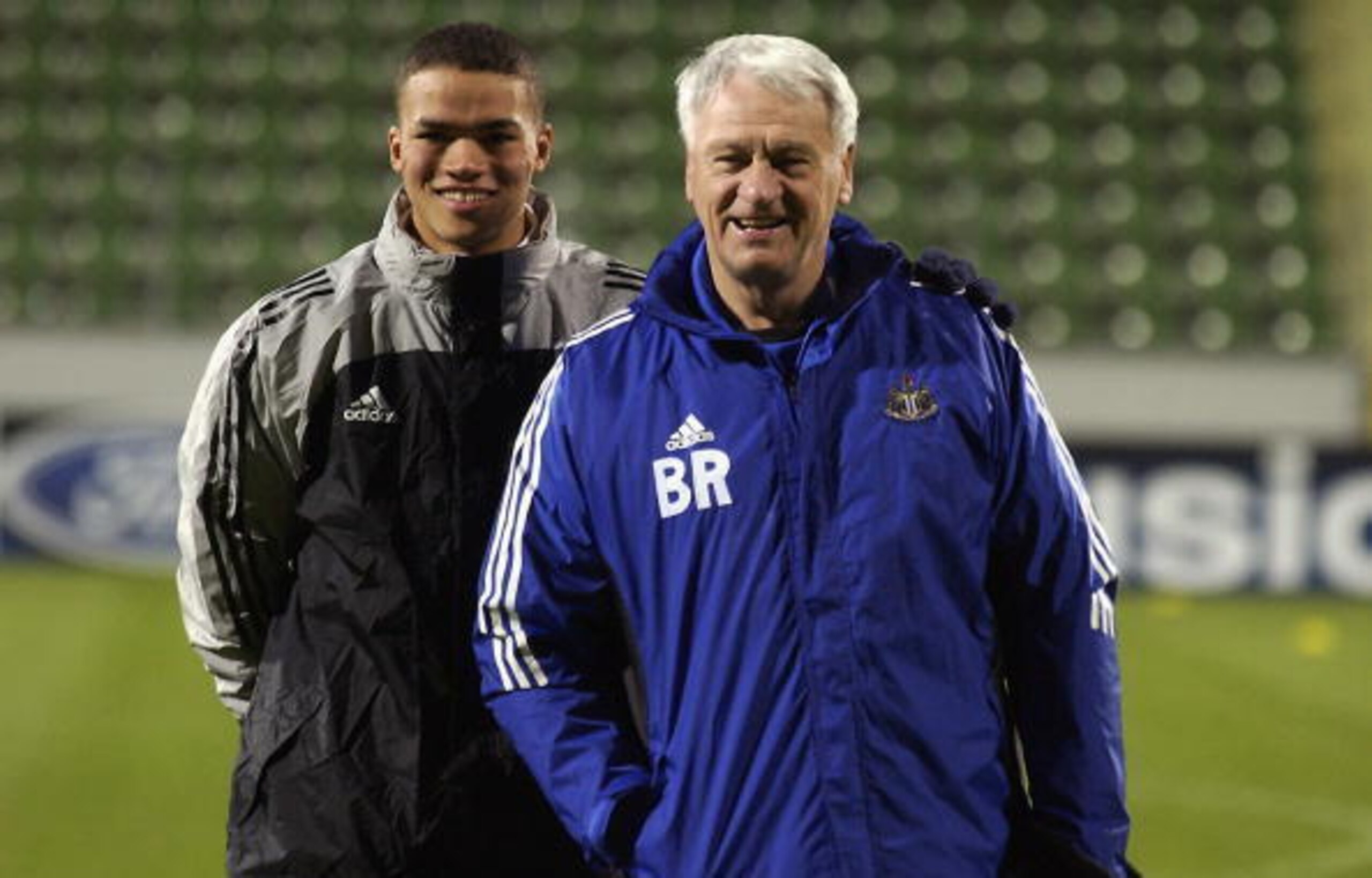 Jermaine Jenas with his former Newcastle United boss, the late Sir Bobby Robson.