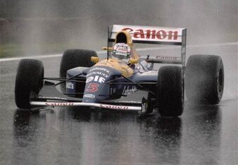 Nigel Mansell at the 1992 Spanish Grand Prix.