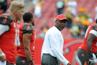 Head coach Lovie Smith and the Tampa Bay Buccaneers own the first overall pick in April's draft.