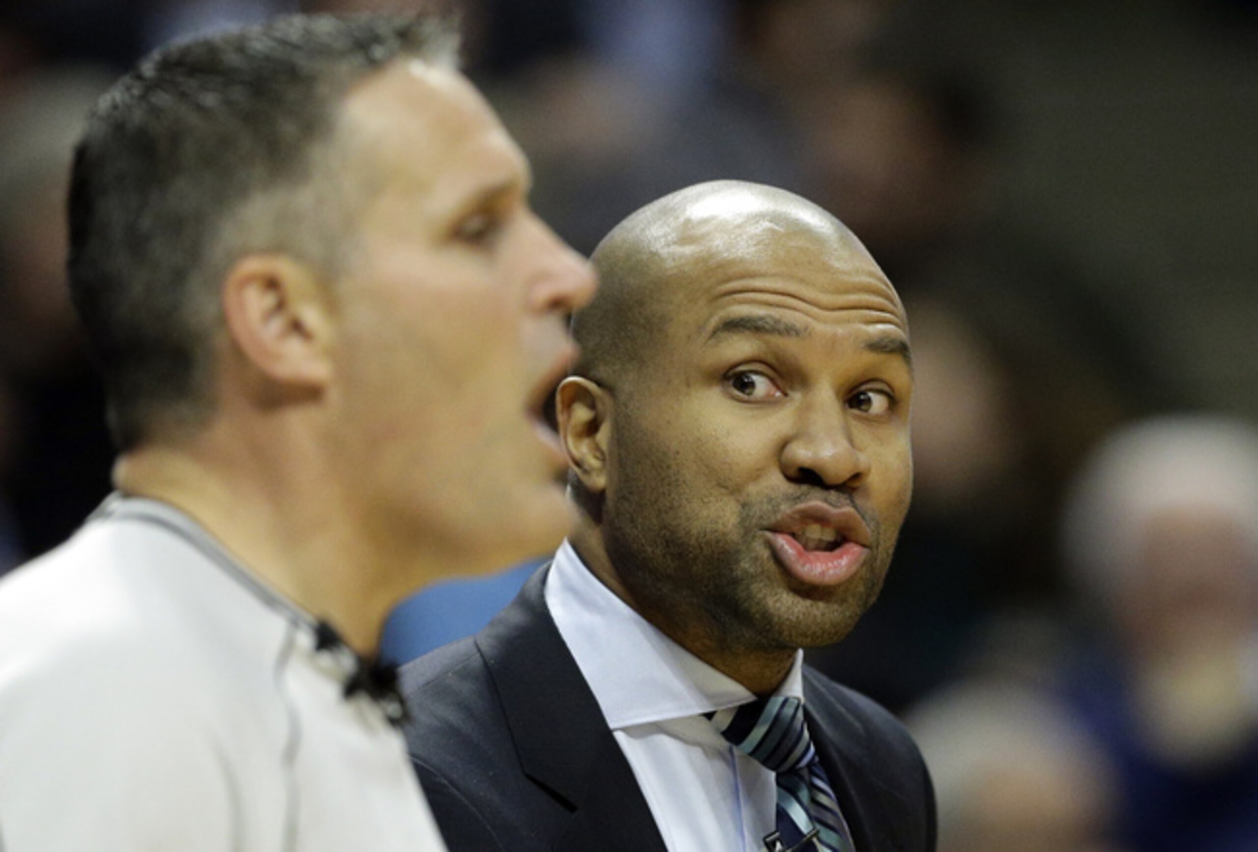 Knicks head coach Derek Fisher is getting feistier with refs and players alike.