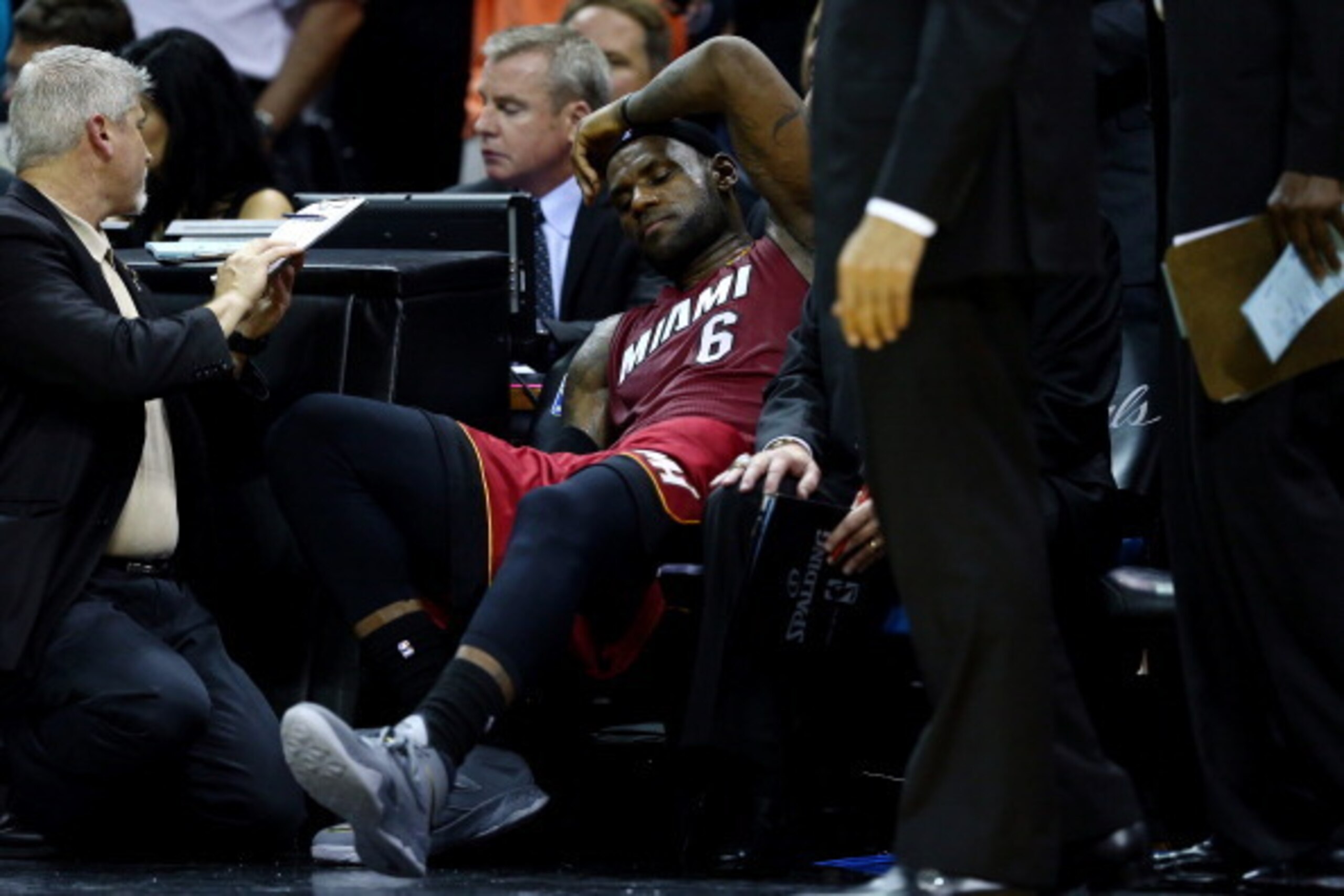 LeBron James cramped at the worst possible time in 2014, and it naturally became a major story.