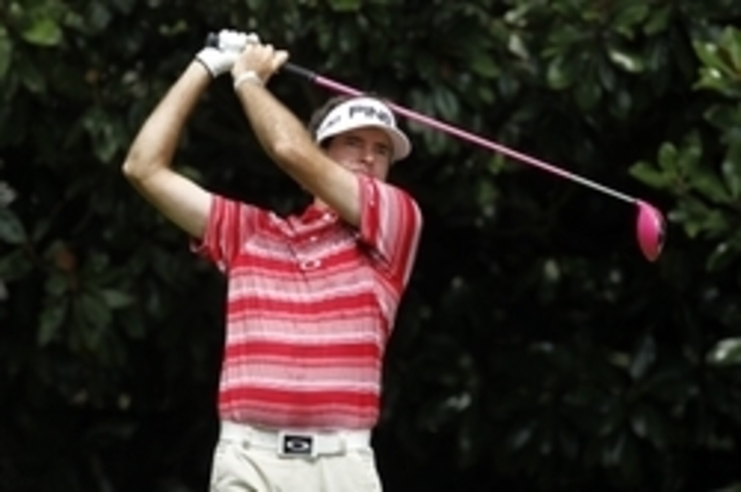 Bubba Watson's pink-headed driver sometimes leaves him far from fairways.