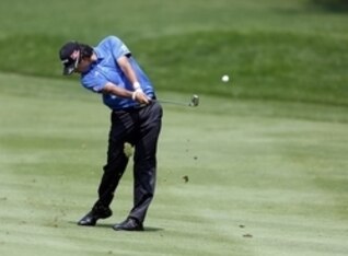 Hideki Matsuyama shows very good form from the fairway.