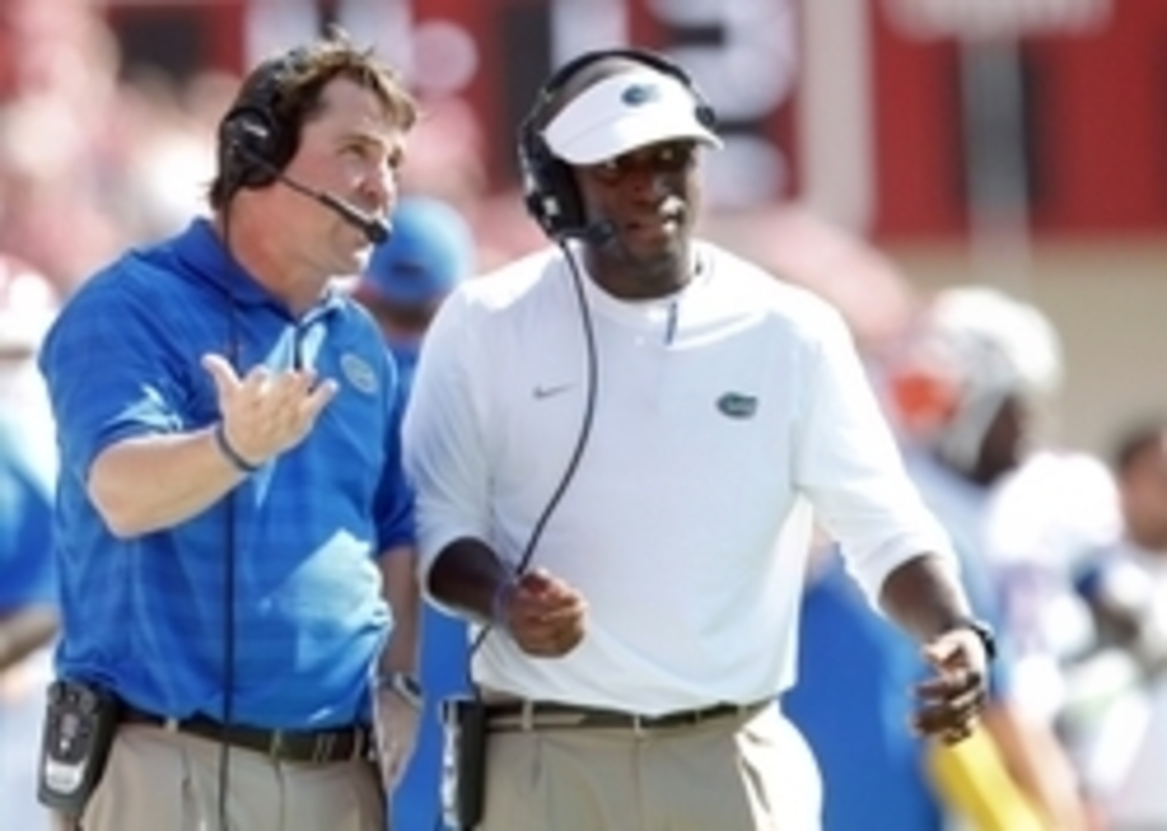Former Florida DC Will Muschamp and DB Coach Travaris Robinson Former Florida DC Will Muschamp and DB Coach Travaris Robinson