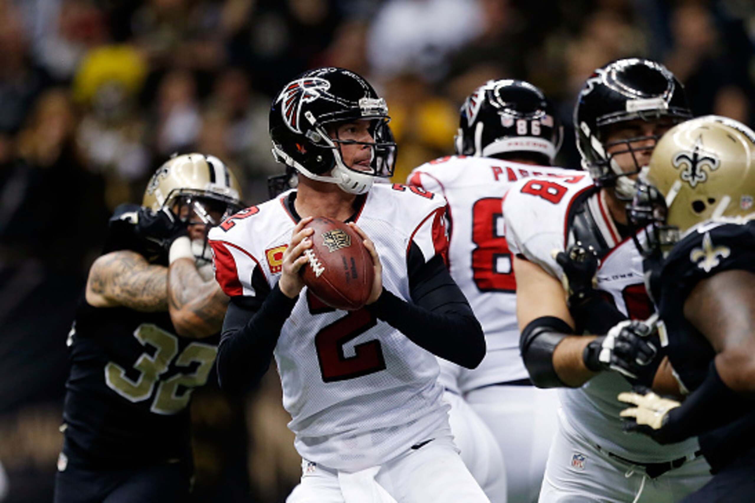 Atlanta's Matt Ryan is one of eight quarterbacks to throw for 4,000-plus yards this season and his Falcons are 5-0 vs. their divisional rivals.