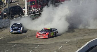 A crash during the last season of the Winston Cup.