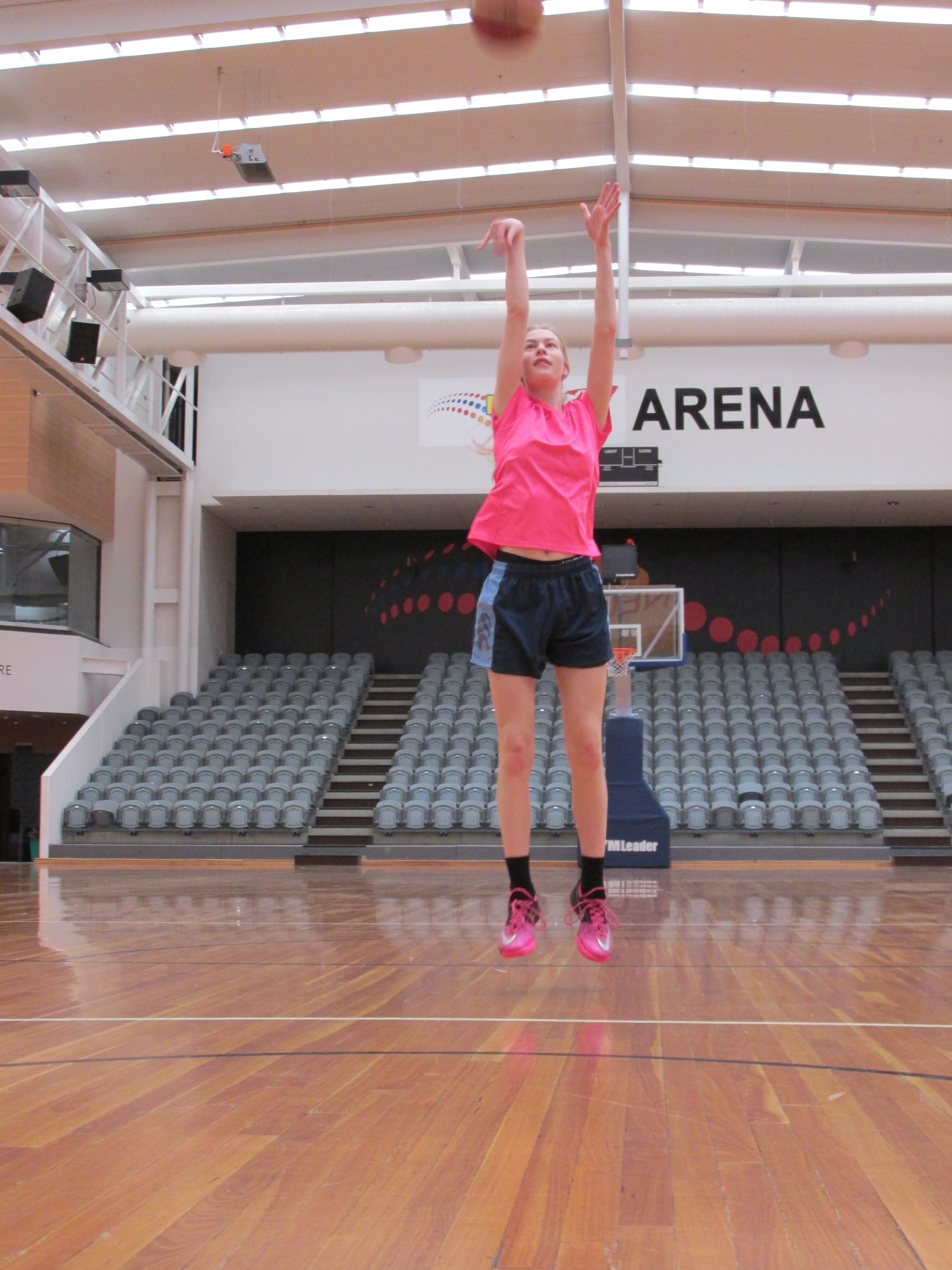 Zoe Richards shooting at practice. Zoe Richards shooting at practice.