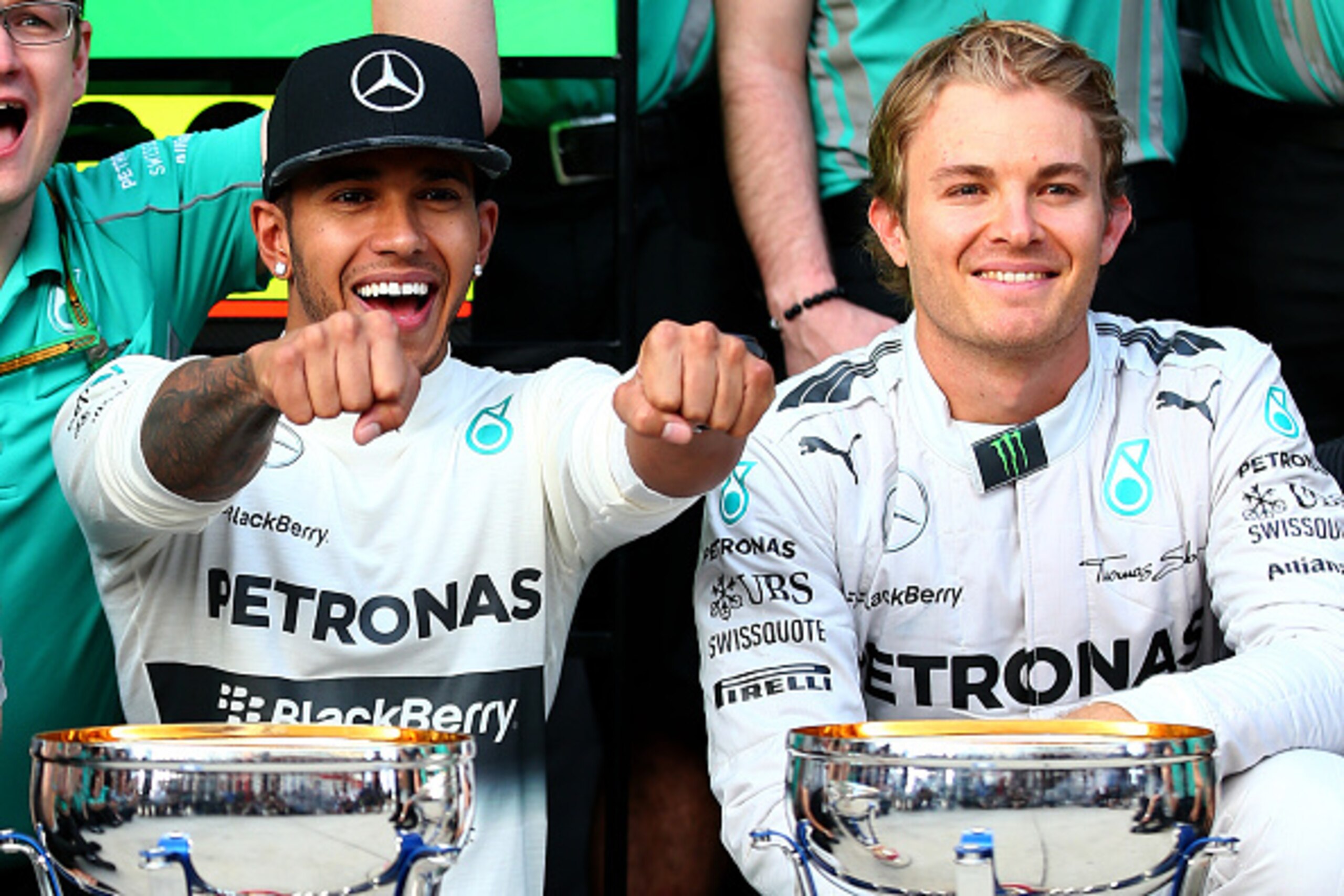 Lewis Hamilton and Nico Rosberg combined to win 16 of 19 races for Mercedes in 2014.