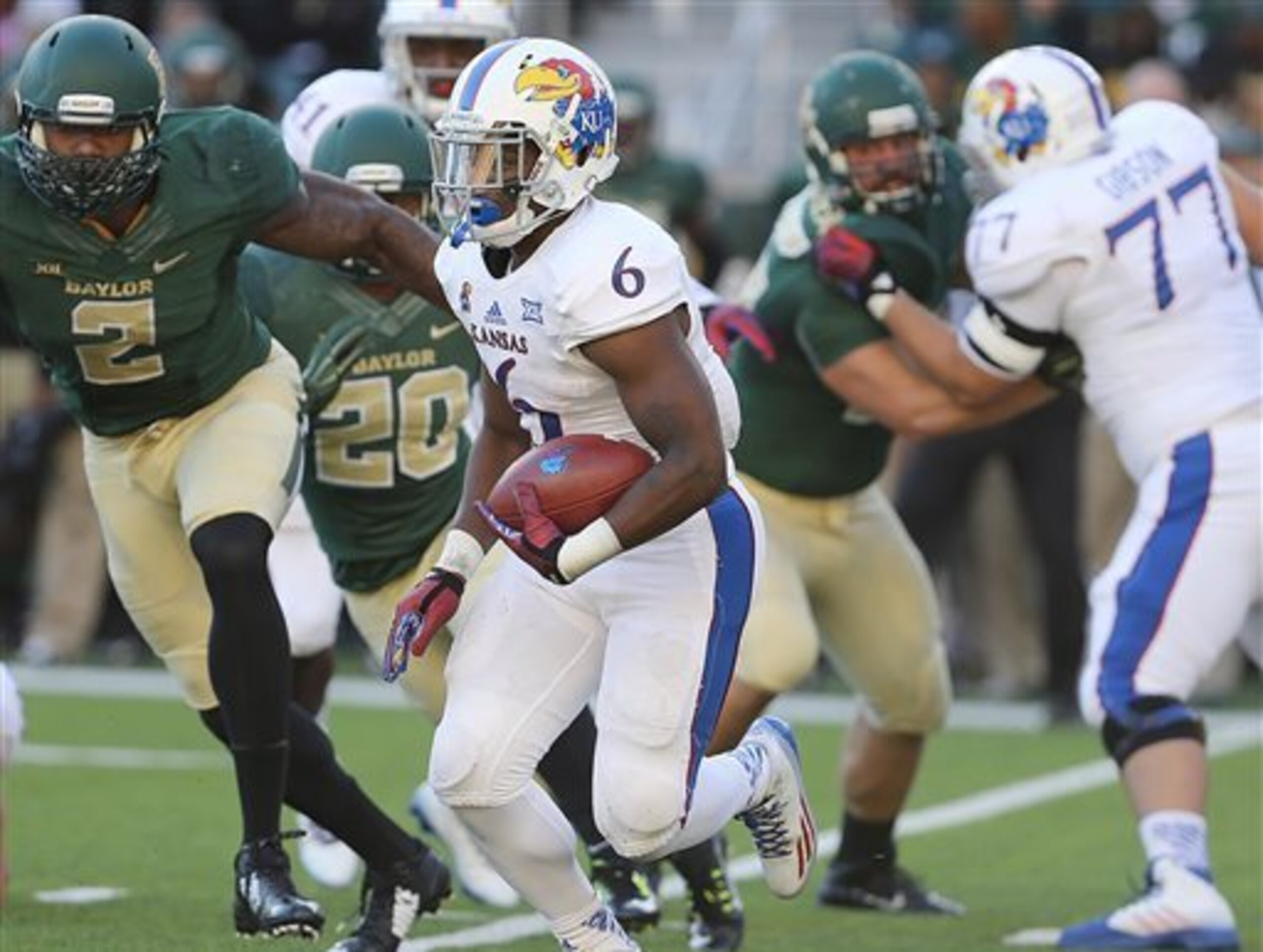 Kansas tailback Corey Avery was a bright spot in the Jayhawks' dim 2014 season.