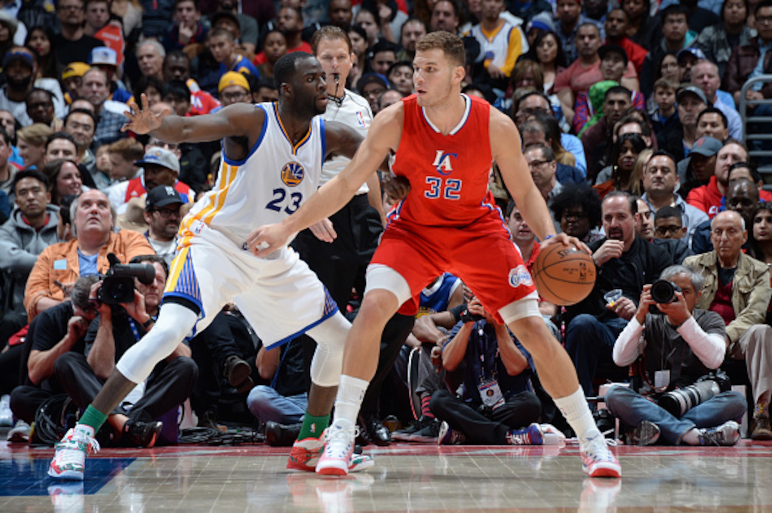 Draymond Green has the ability to harass larger players into tough shots.
