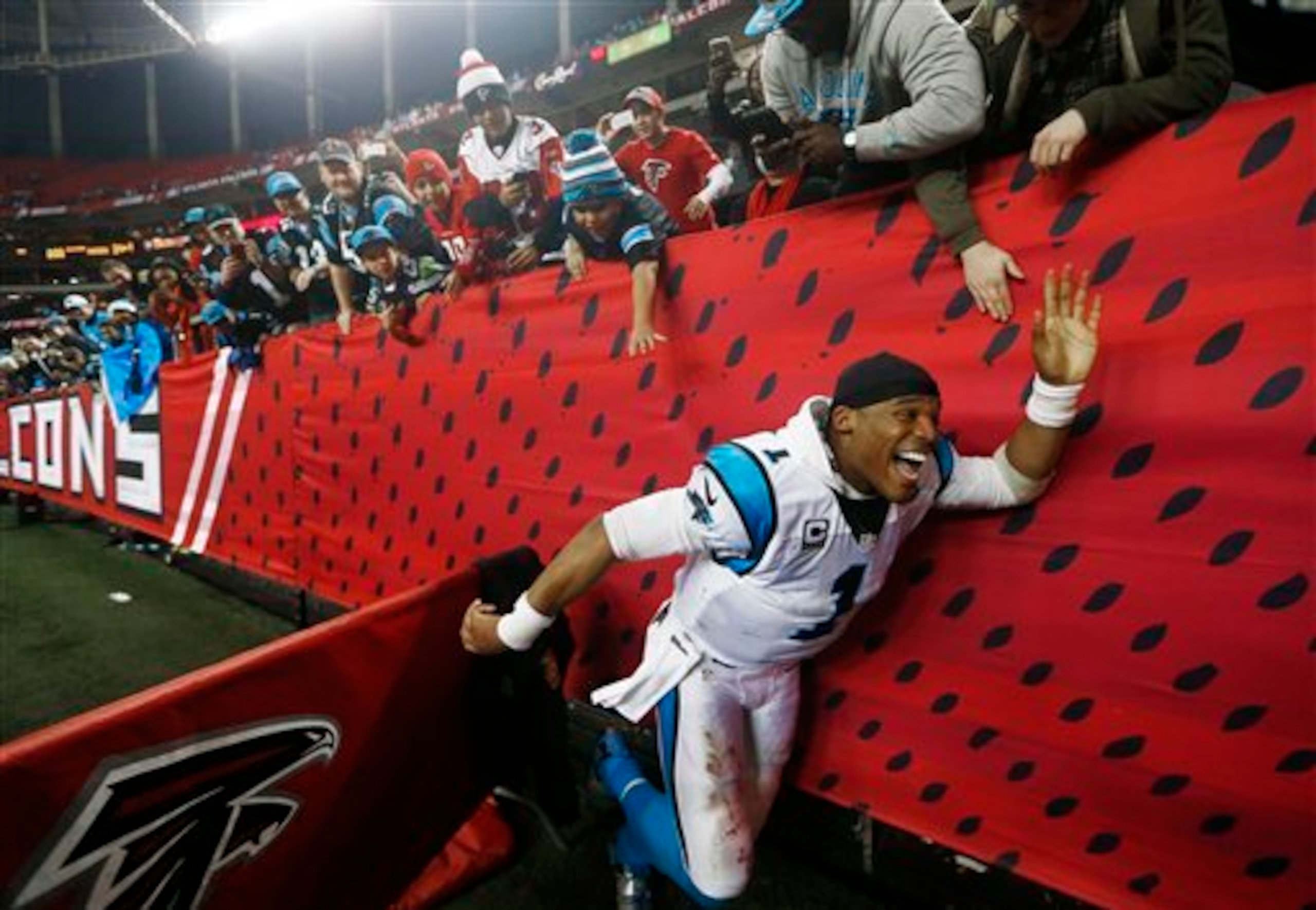 Yes. Apparently, Cam Newton is taking home a memento. Yes. Apparently, Cam Newton is taking home a memento.