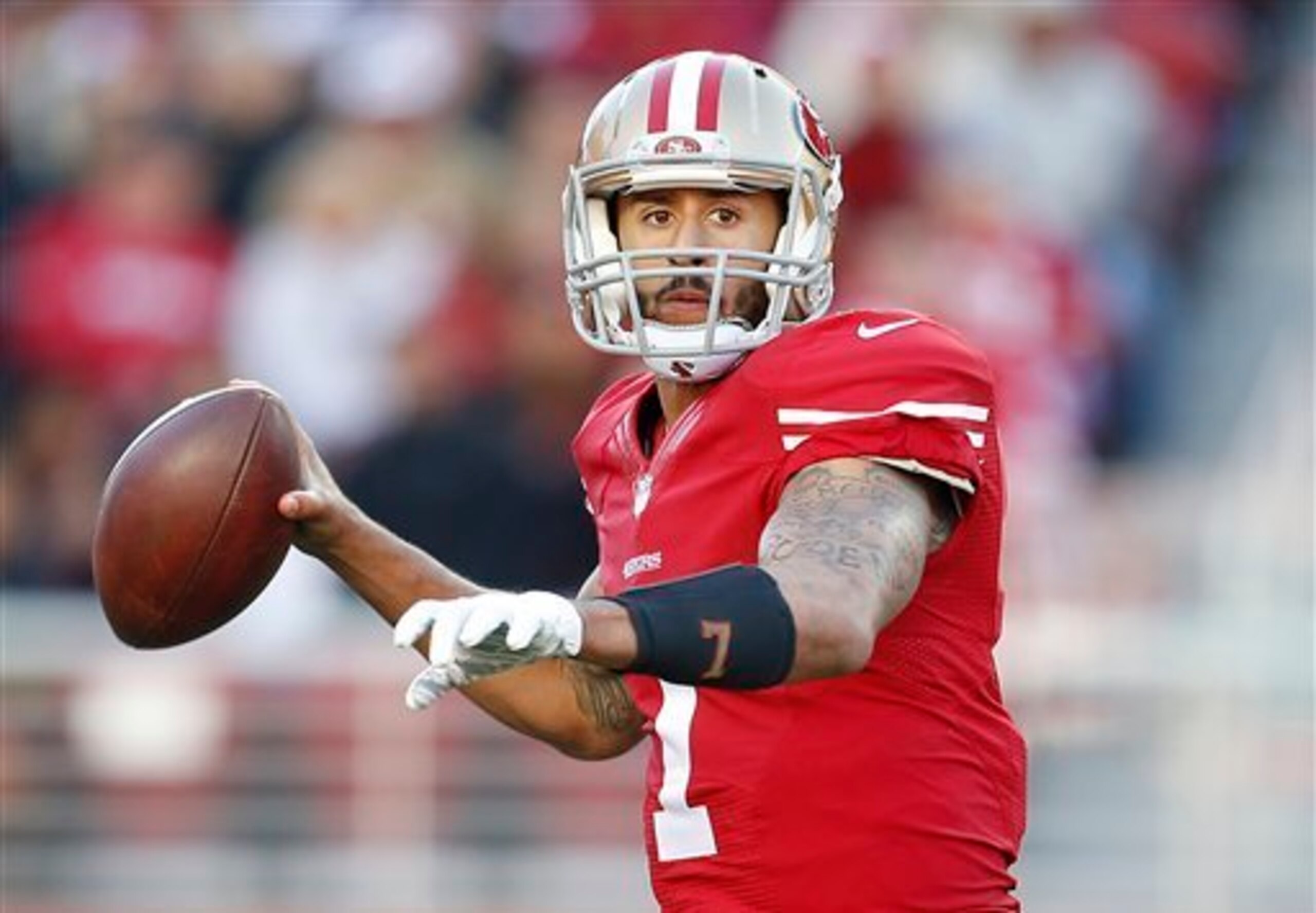 Colin Kaepernick finished the contest with just over 200 yards passing. Colin Kaepernick finished the contest with just over 200 yards passing.
