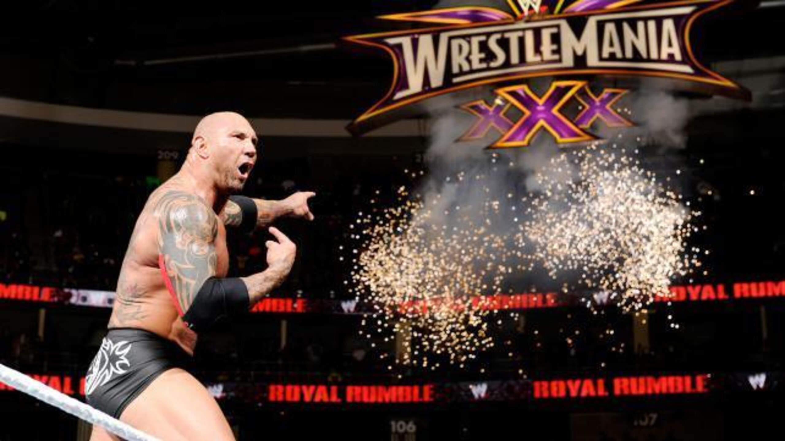 Batista wins the 2014 Royal Rumble match.