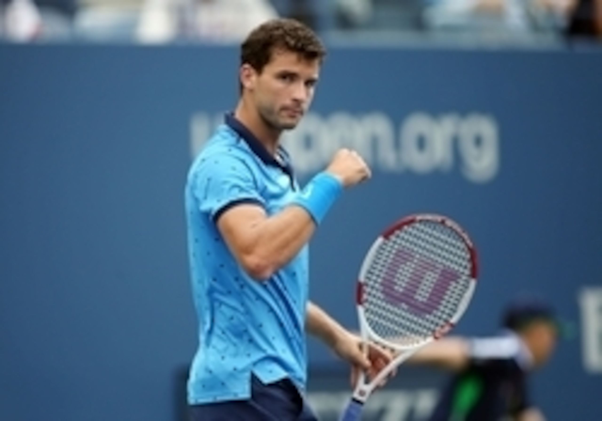 Grigor Dimitrov during a match at the 2014 U.S. Open.
