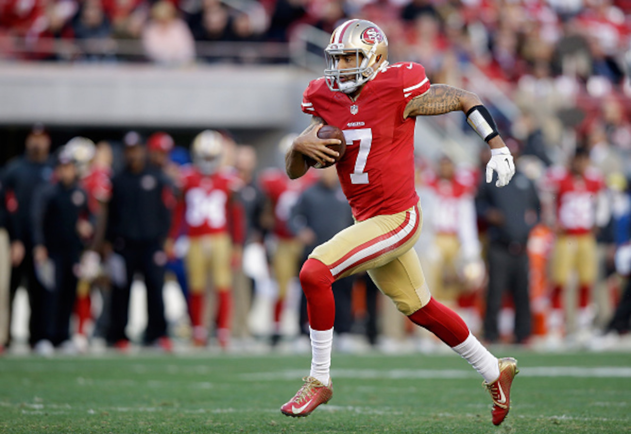 Colin Kaepernick's cap figure is the highest on the team.