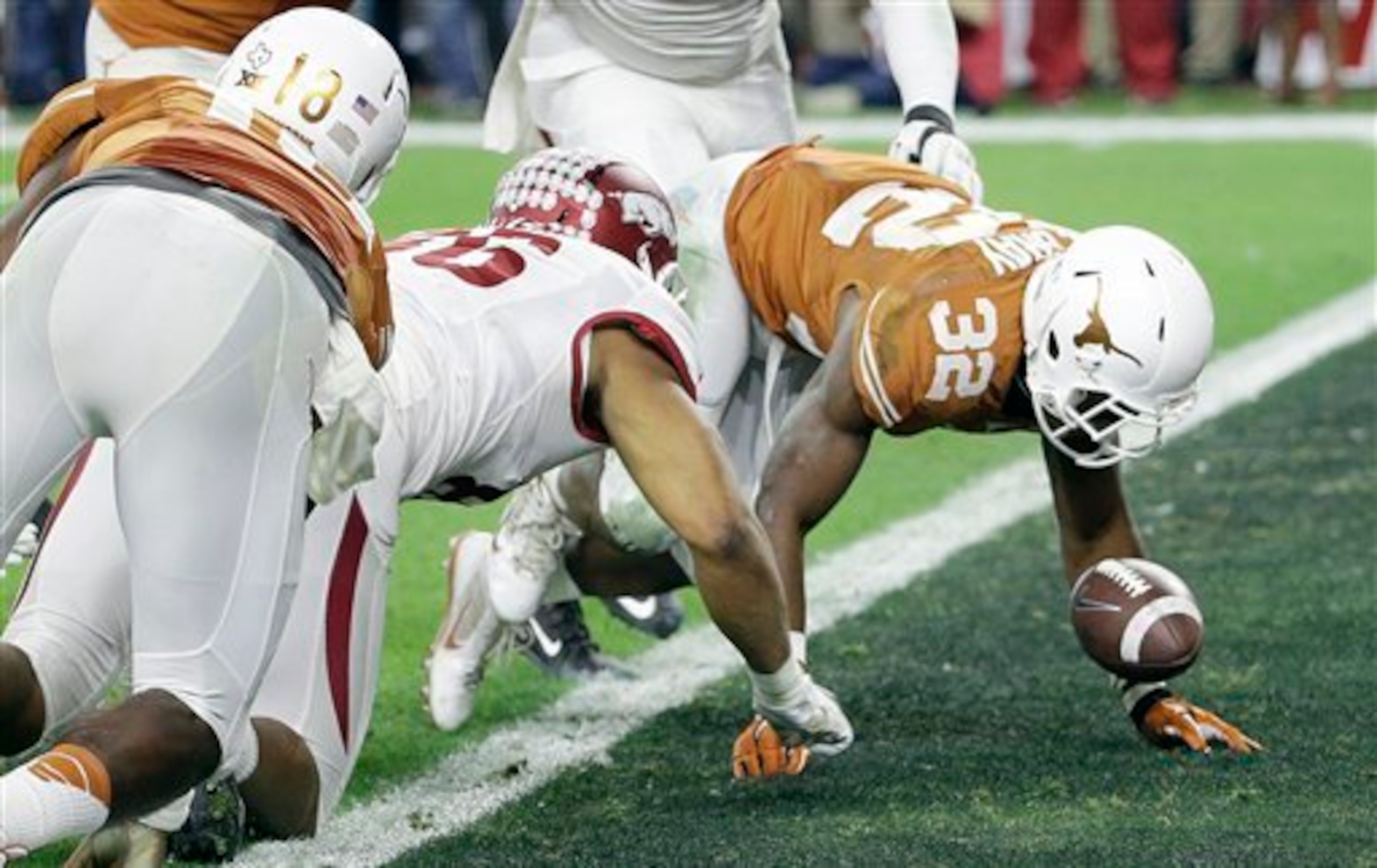 Running lanes and big completions were tough to come by the Longhorns.