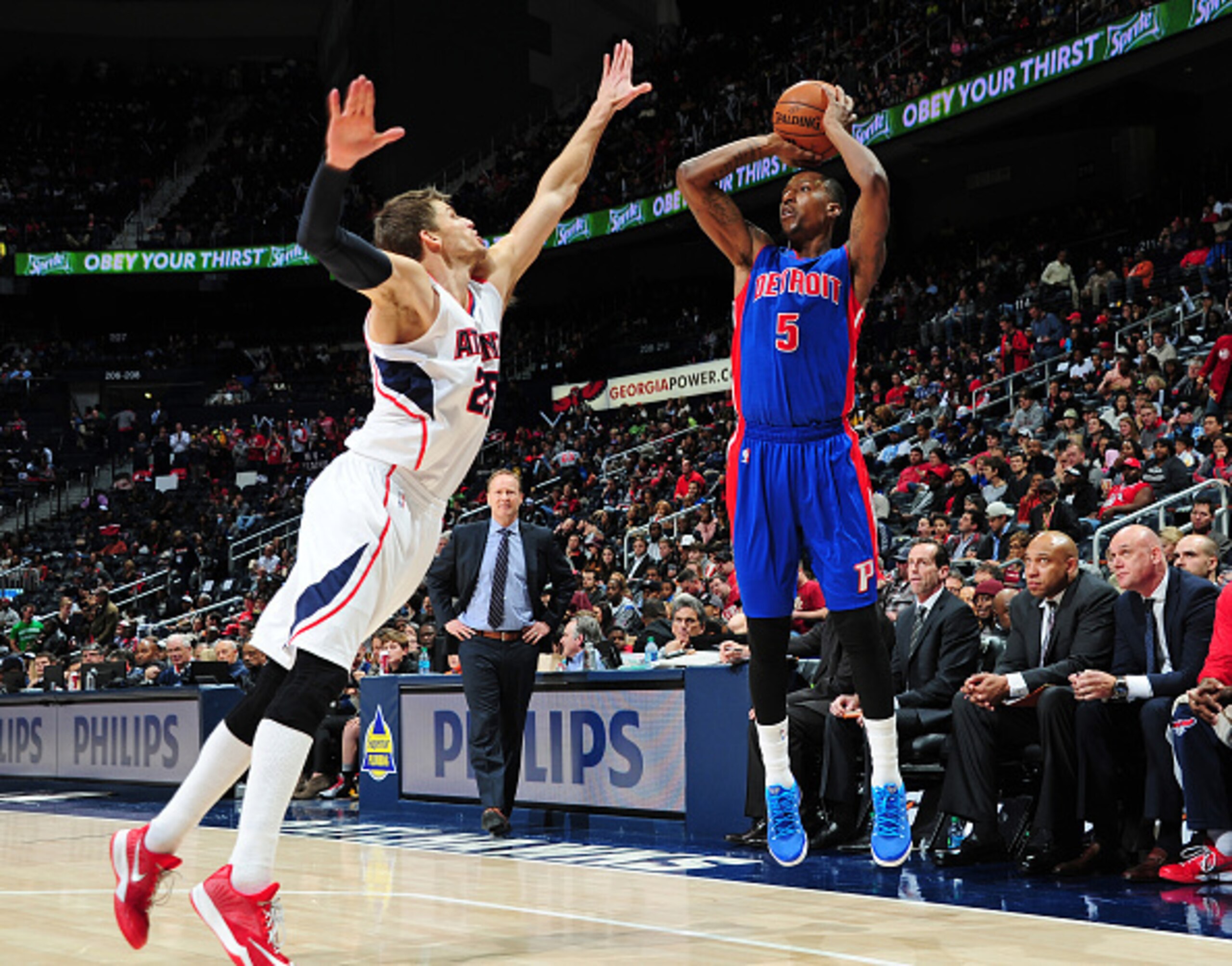 Kentavious Caldwell-Pope has improved his shooting from behind the arc in his sophomore season.