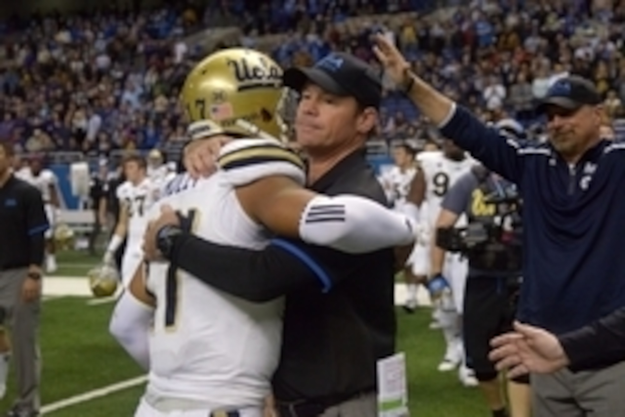 UCLA celebrating its victory over Kansas State.
