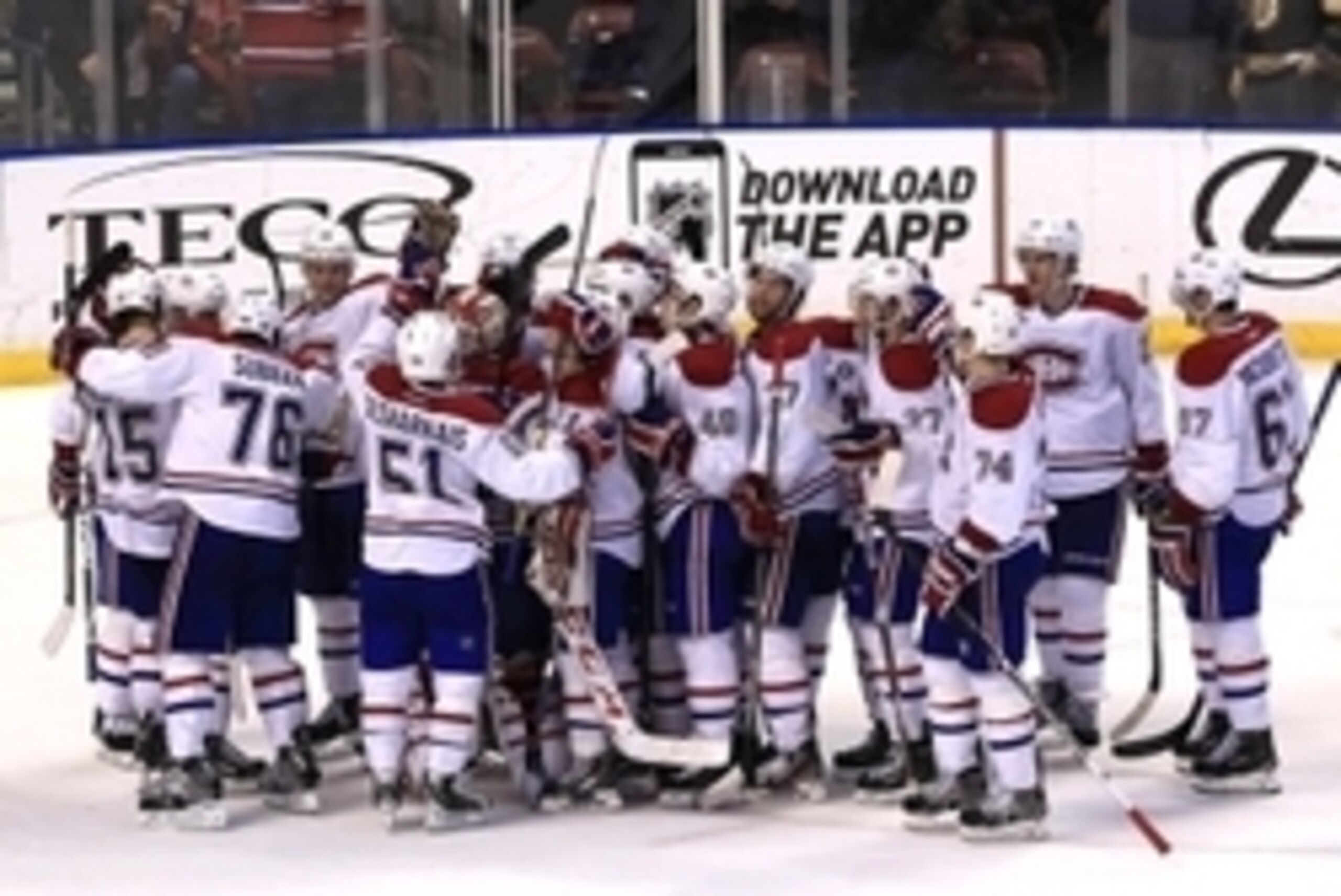 The Canadiens celebrate a win.