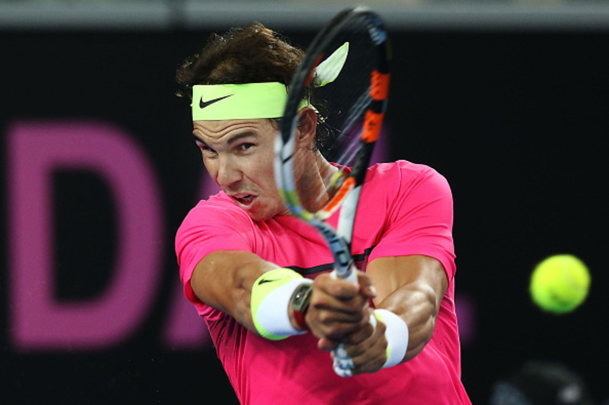 Rafael Nadal during the Summer Set exhibition in Melbourne.