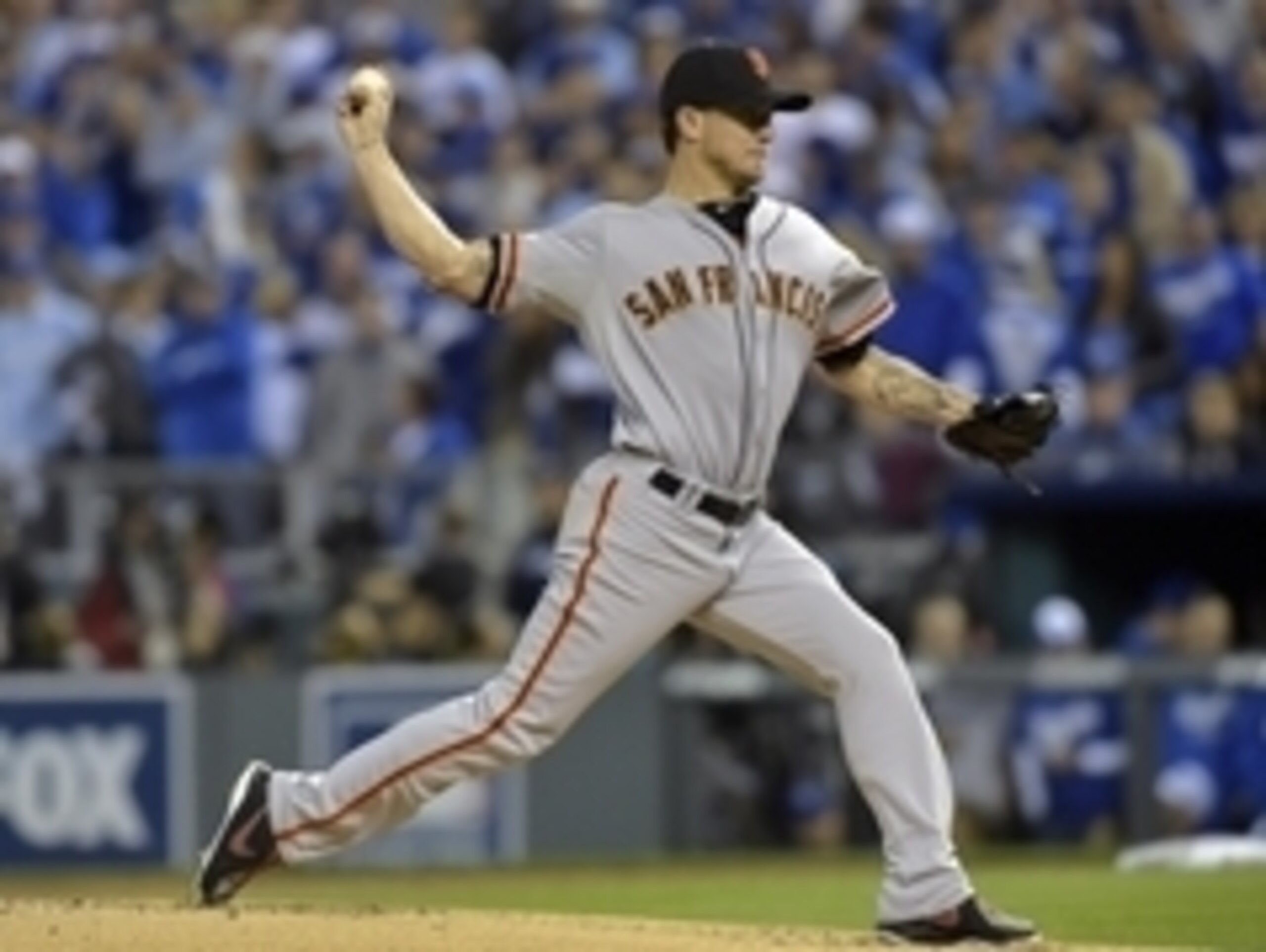 Jake Peavy was reunited with Bruce Bochy in San Francisco.