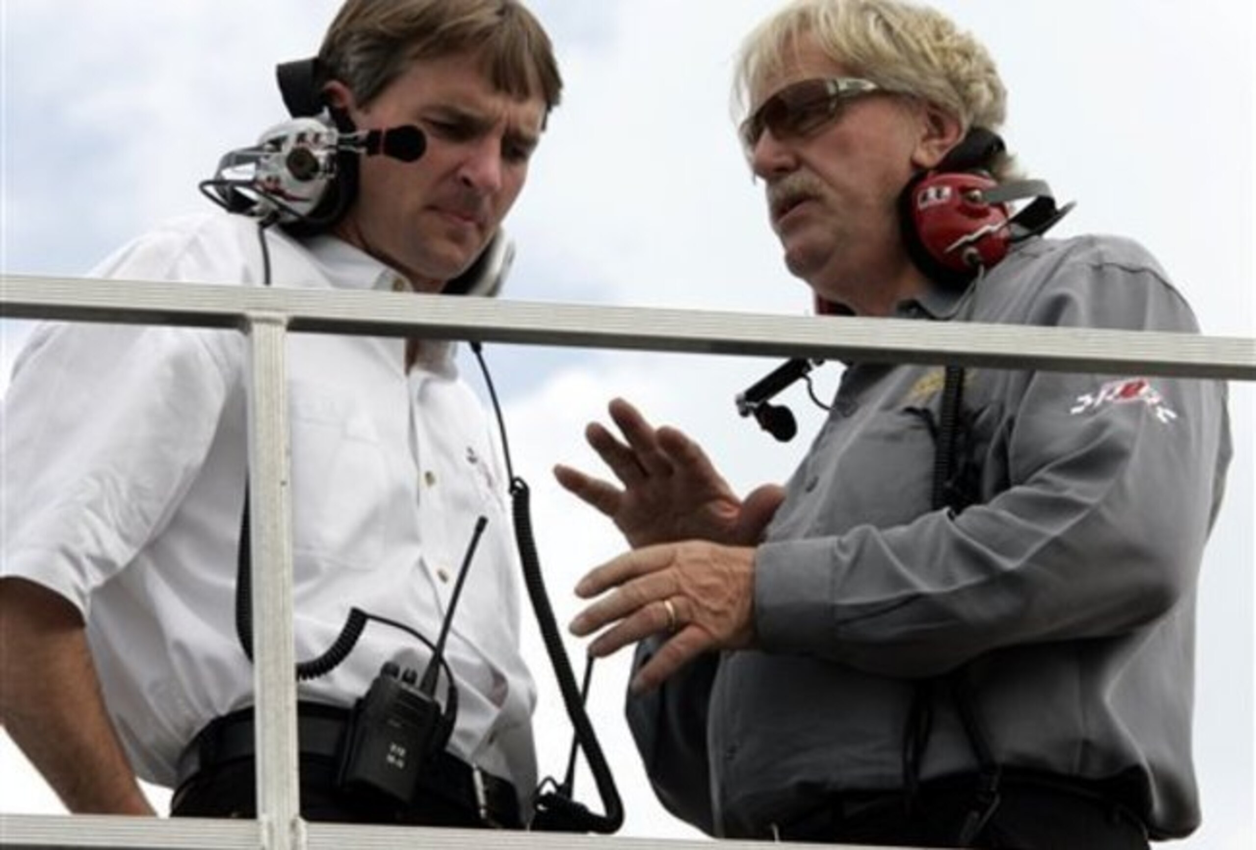 Doug Yates (left) and his father, Robert Yates, in 2006, one year before the elder Yates retired.