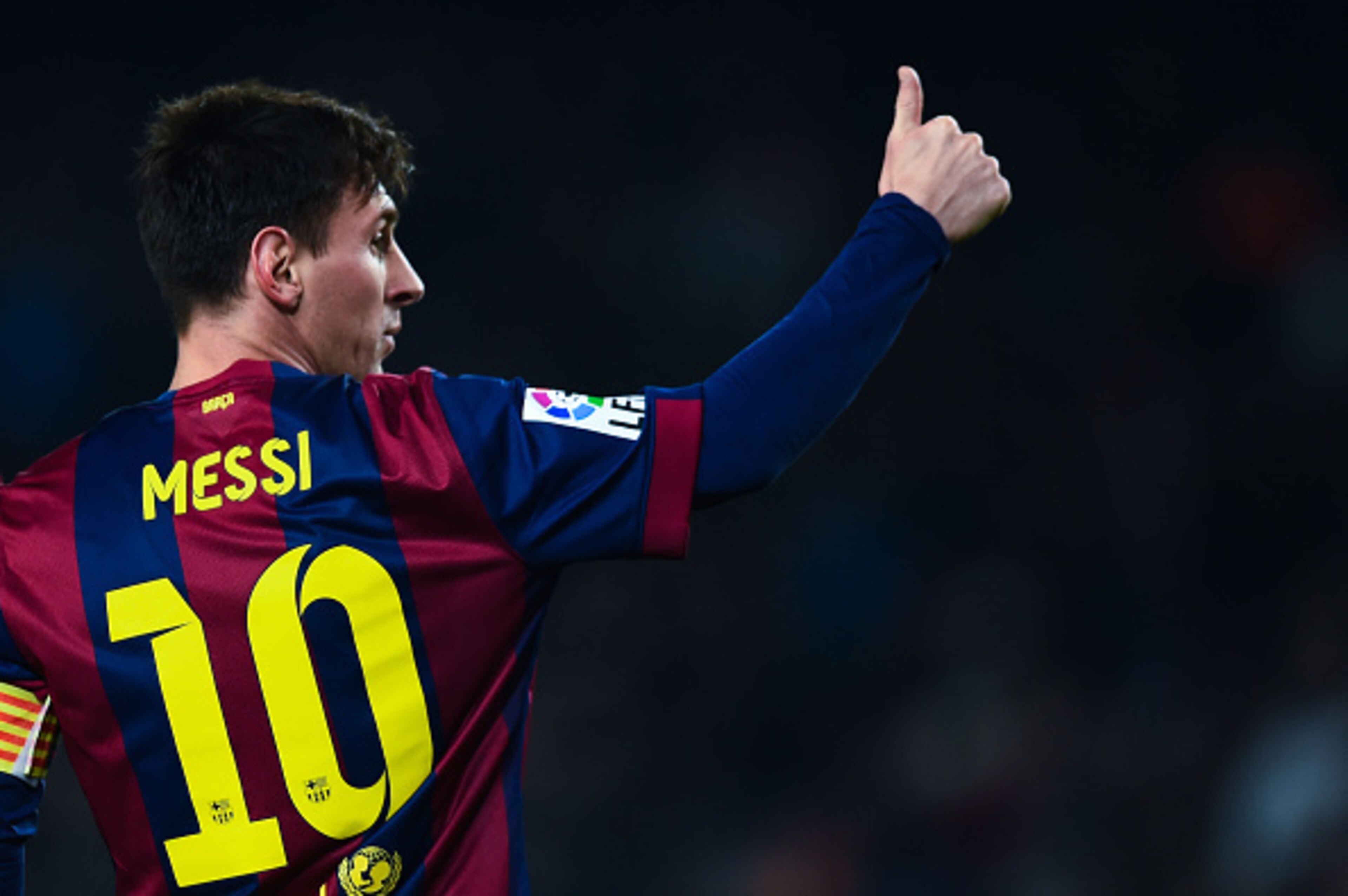 Lionel Messi looks more comfortable out wide.