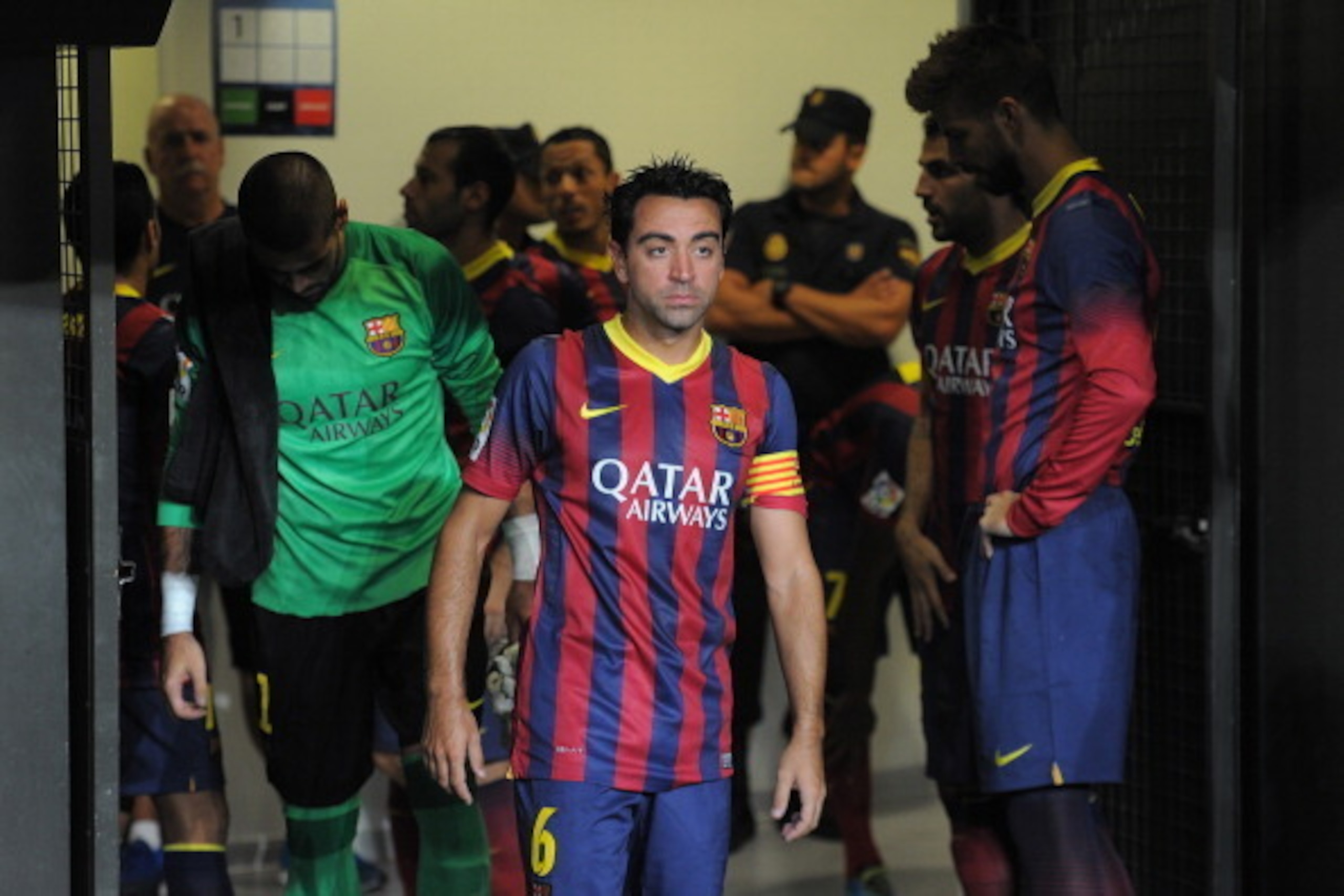 The captain's armband sits well with Xavi.