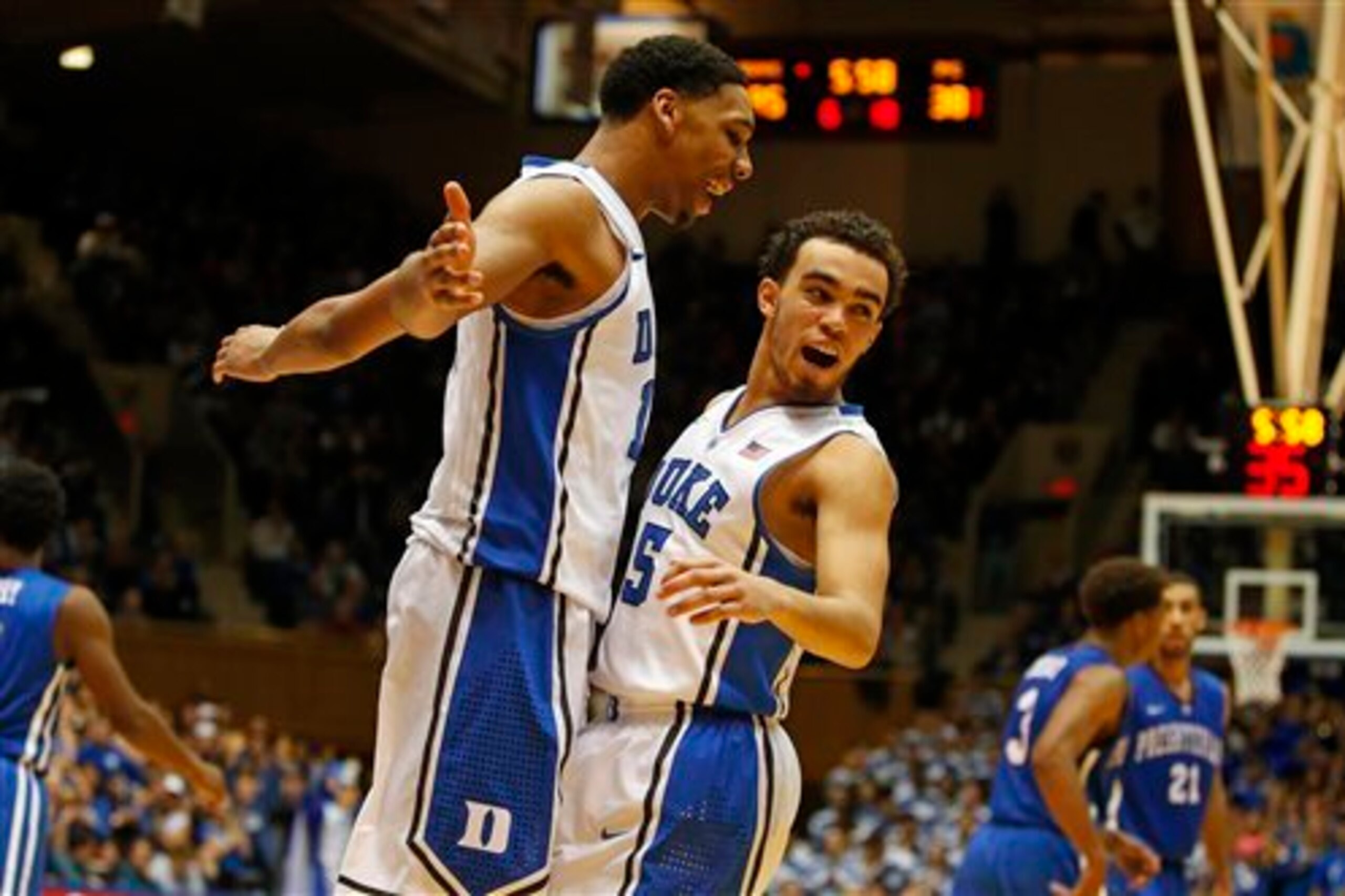 Jahlil Okafor (left) and Tyus Jones