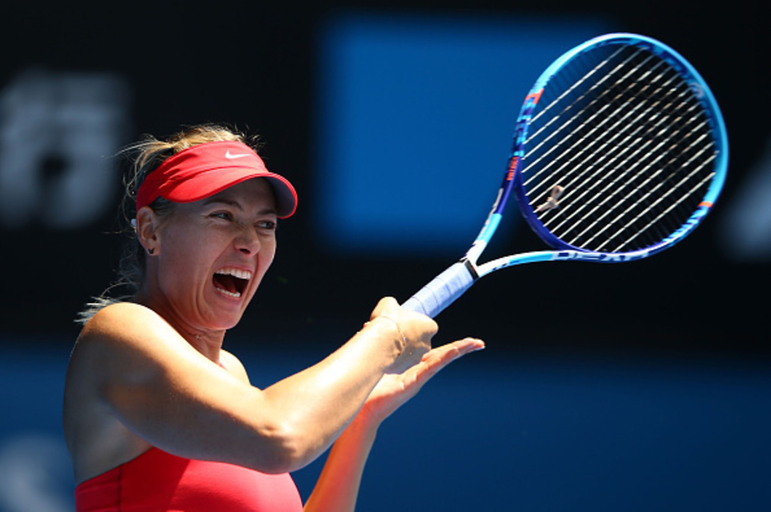 Maria Sharapova during her fourth-round match at the 2015 Australian Open.