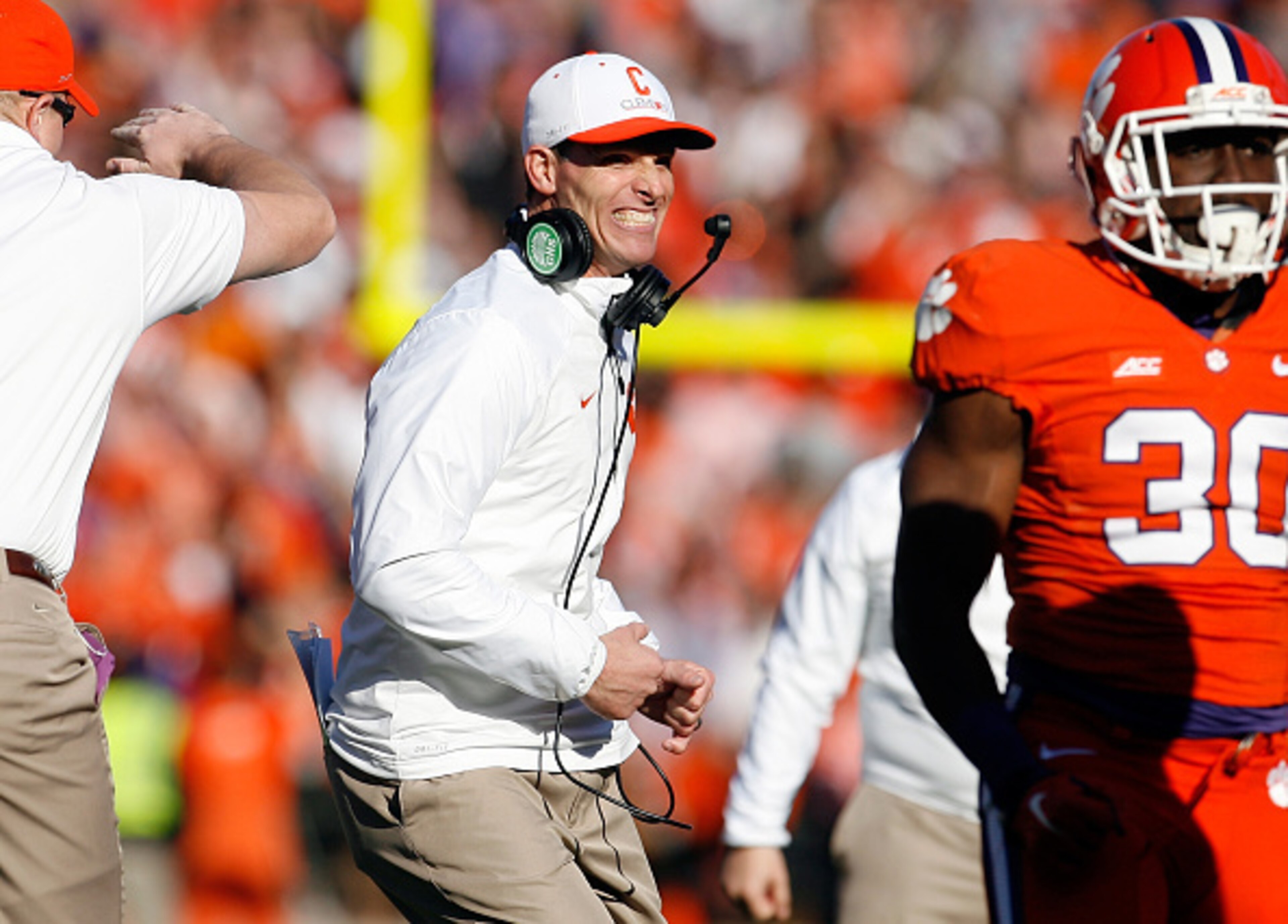Fiery Brent Venables will be an attractive head coaching candidate. Fiery Brent Venables will be an attractive head coaching candidate.