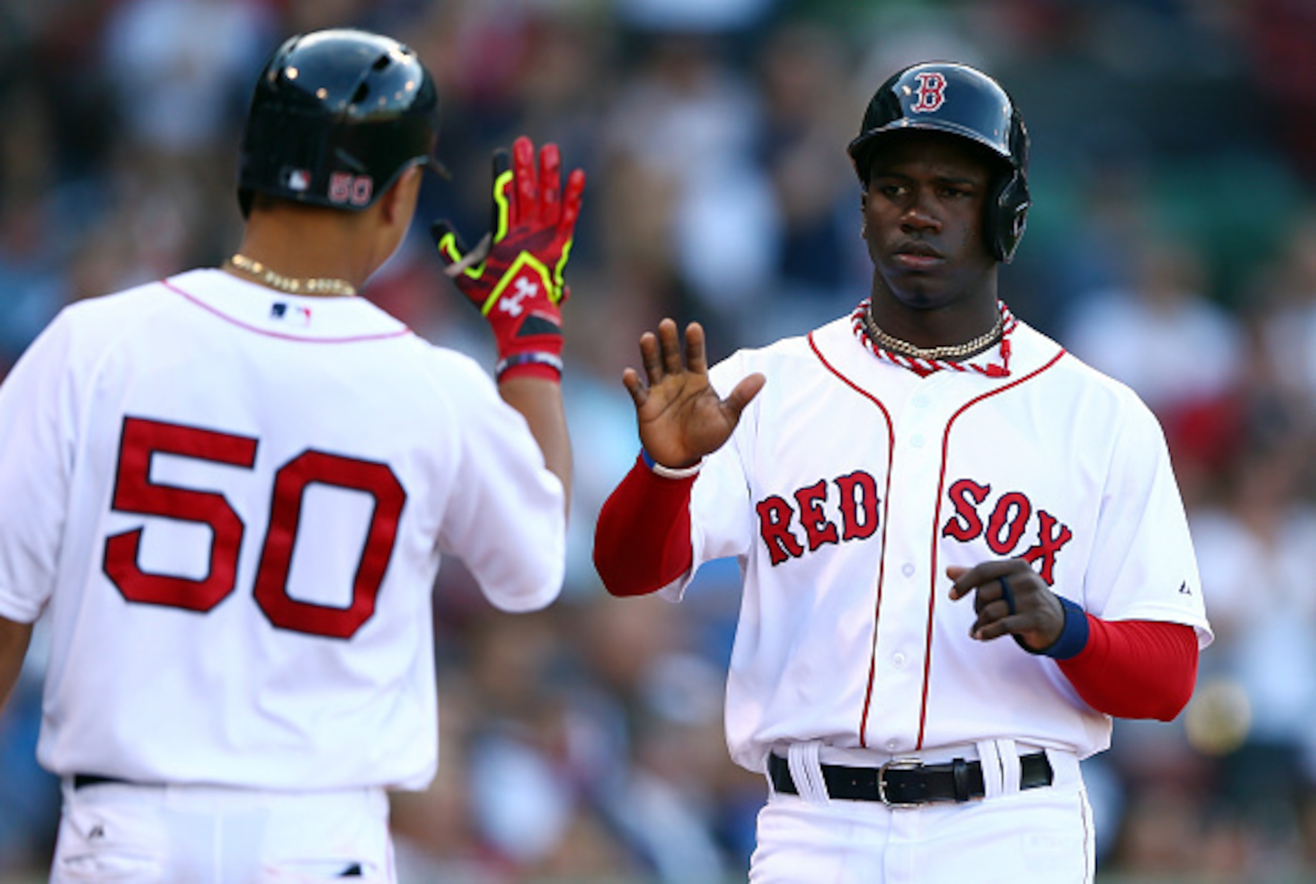 Mookie Betts and Rusney Castillo will face stiff competition in the Red Sox's outfield battle.