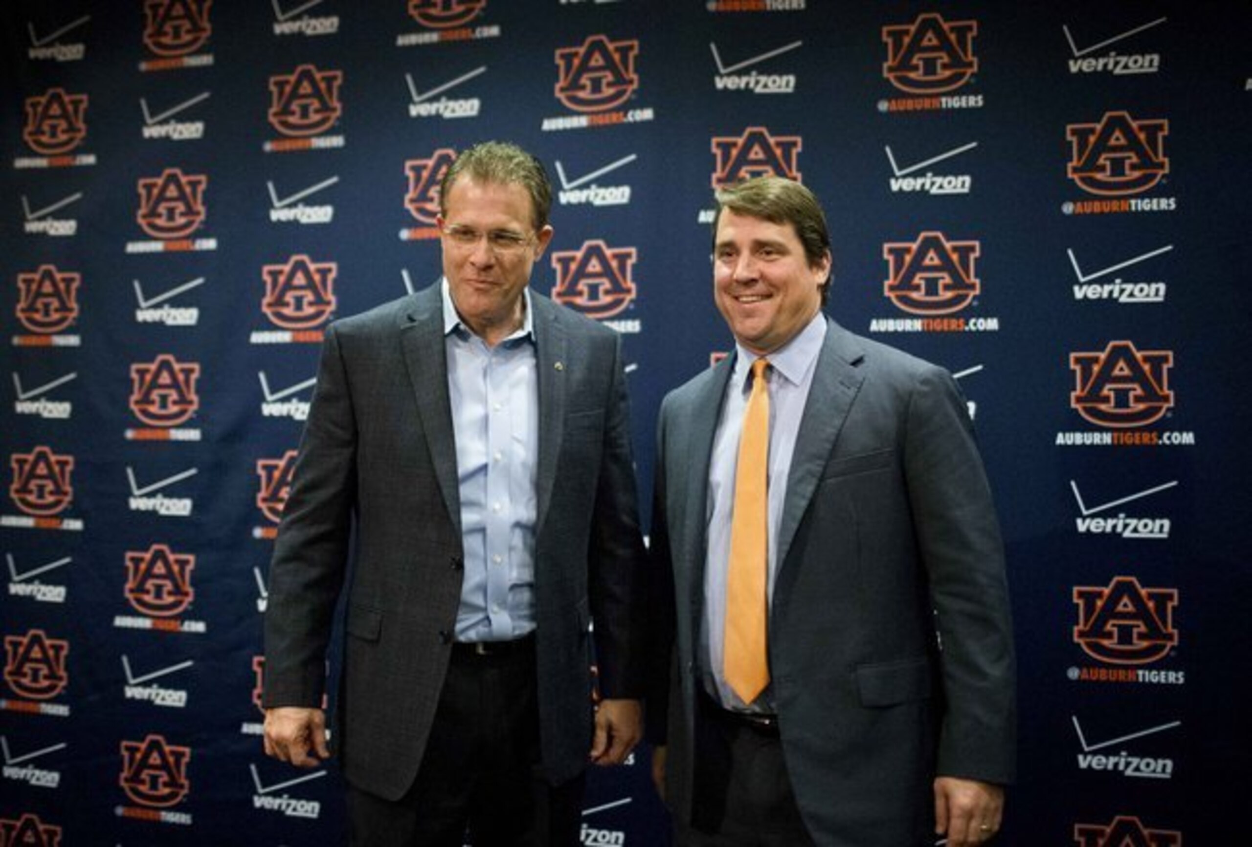 Gus Malzahn (left) and Will Muschamp: once Auburn-Florida foes, now together.