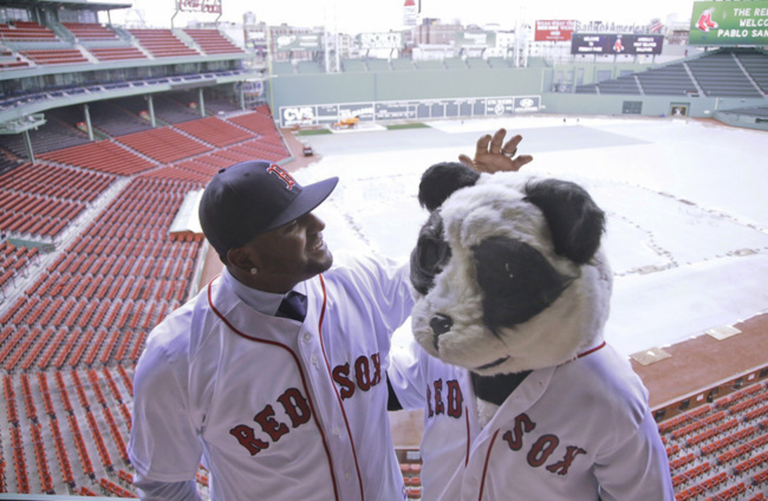 Sandoval visits Fenway Park shortly after signing with Boston.