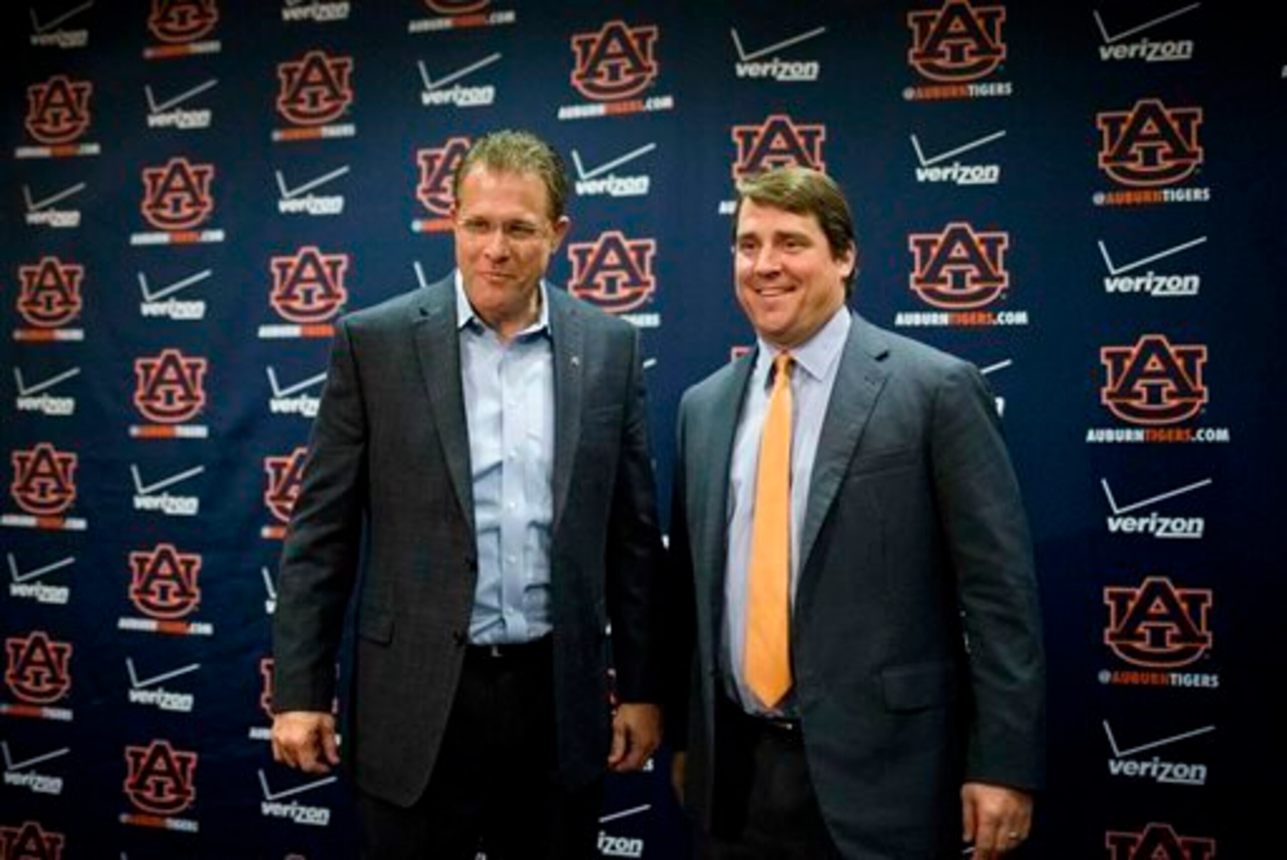 Head coach Gus Malzahn, left, and new defensive coordinator Will Mushcamp have high expectations for the 2016 class.