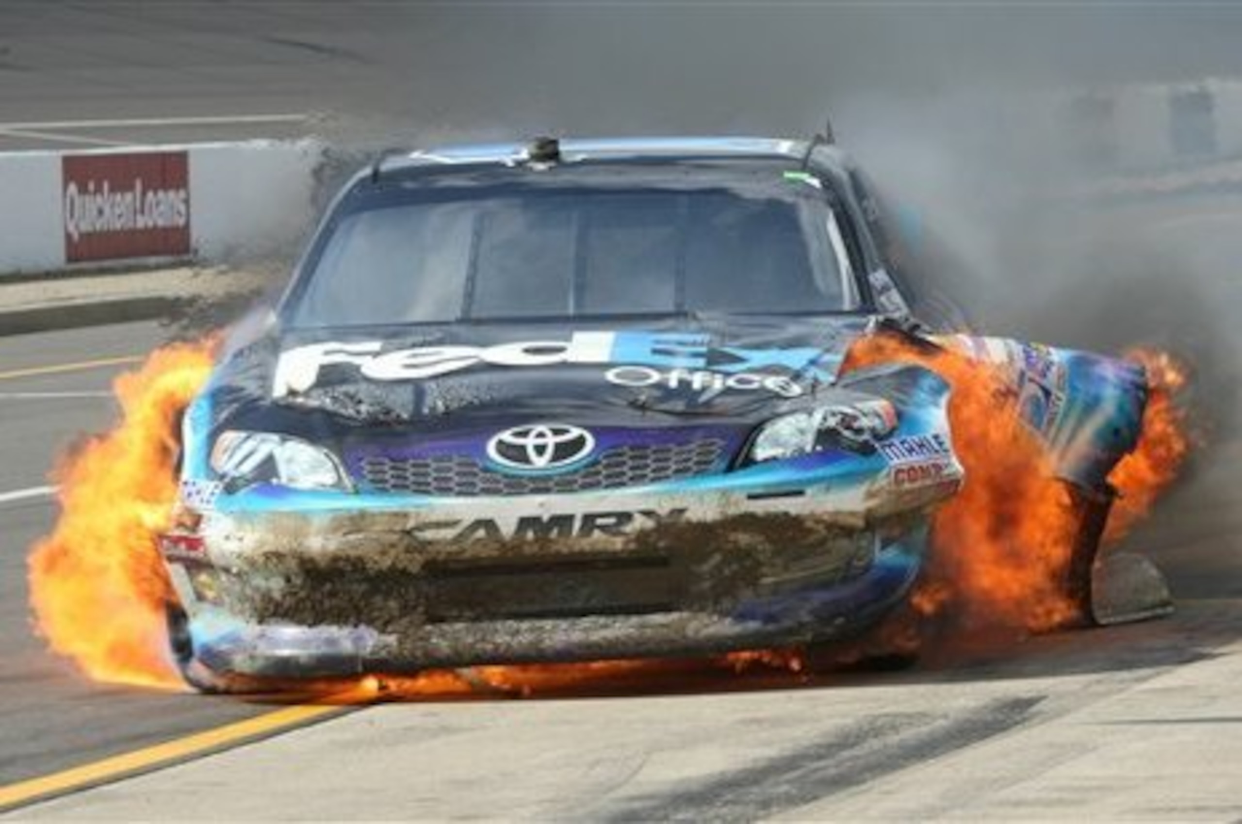 Denny Hamlin's car caught on fire in this race last year, but it can happen to anyone.