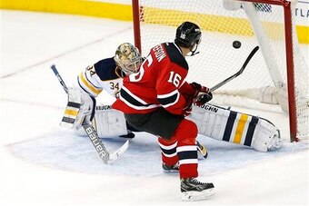 Jacob Josefson converts in a shootout against the Buffalo Sabres on Tuesday.